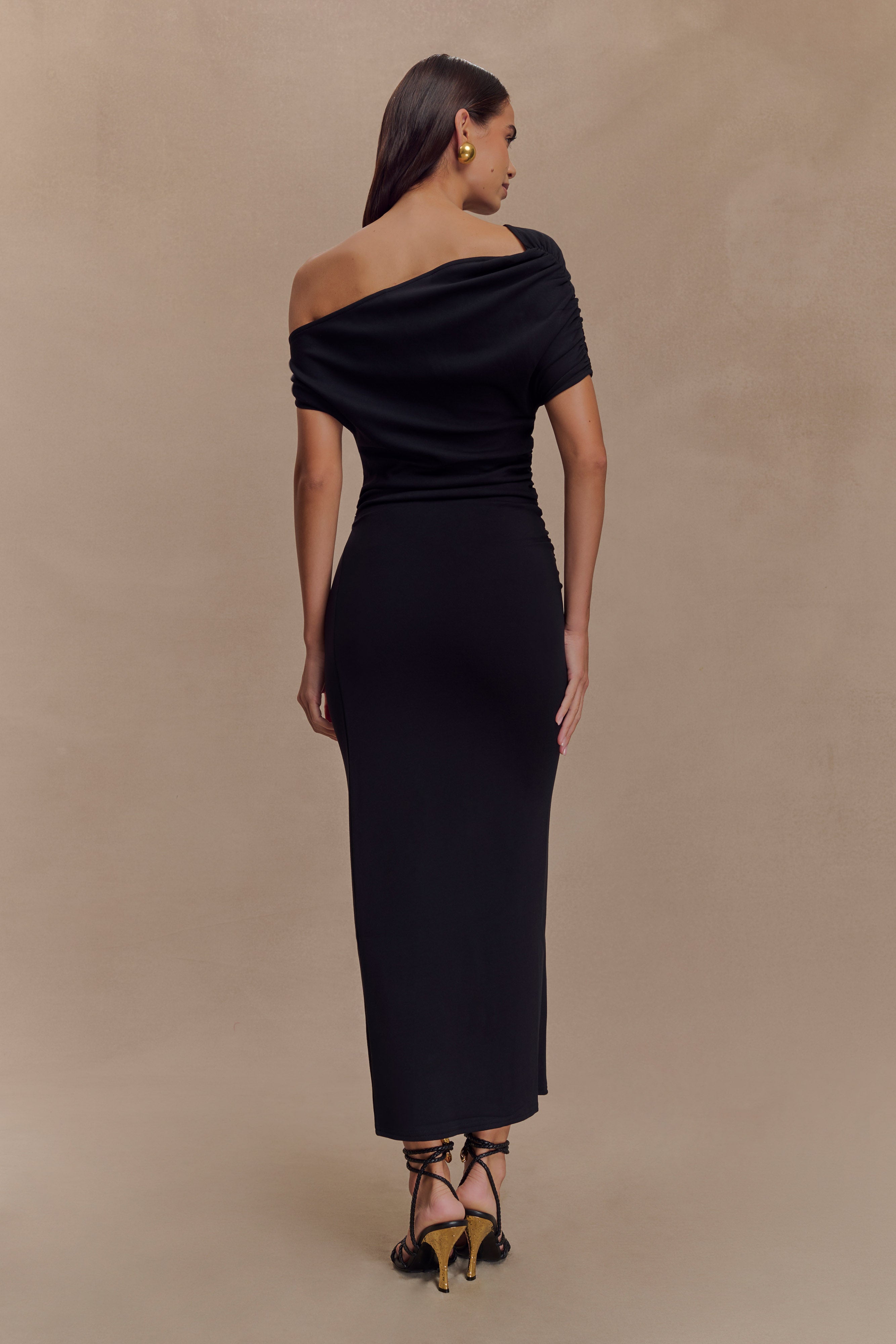 Kendra Scuba Jersey Midi Dress With Hardware - Black、mySite、solidvoid