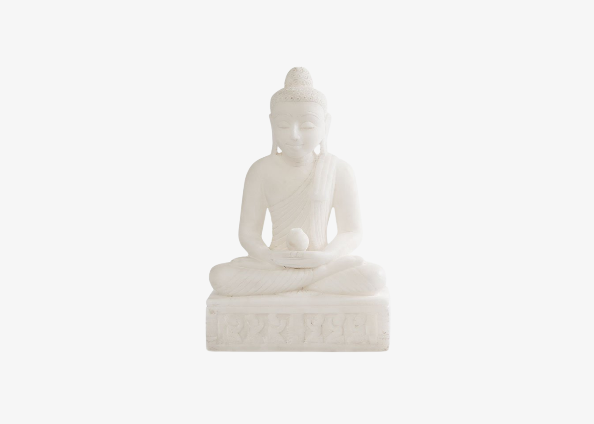 Sitting Buddha - White Marble、mySite、topwebapps