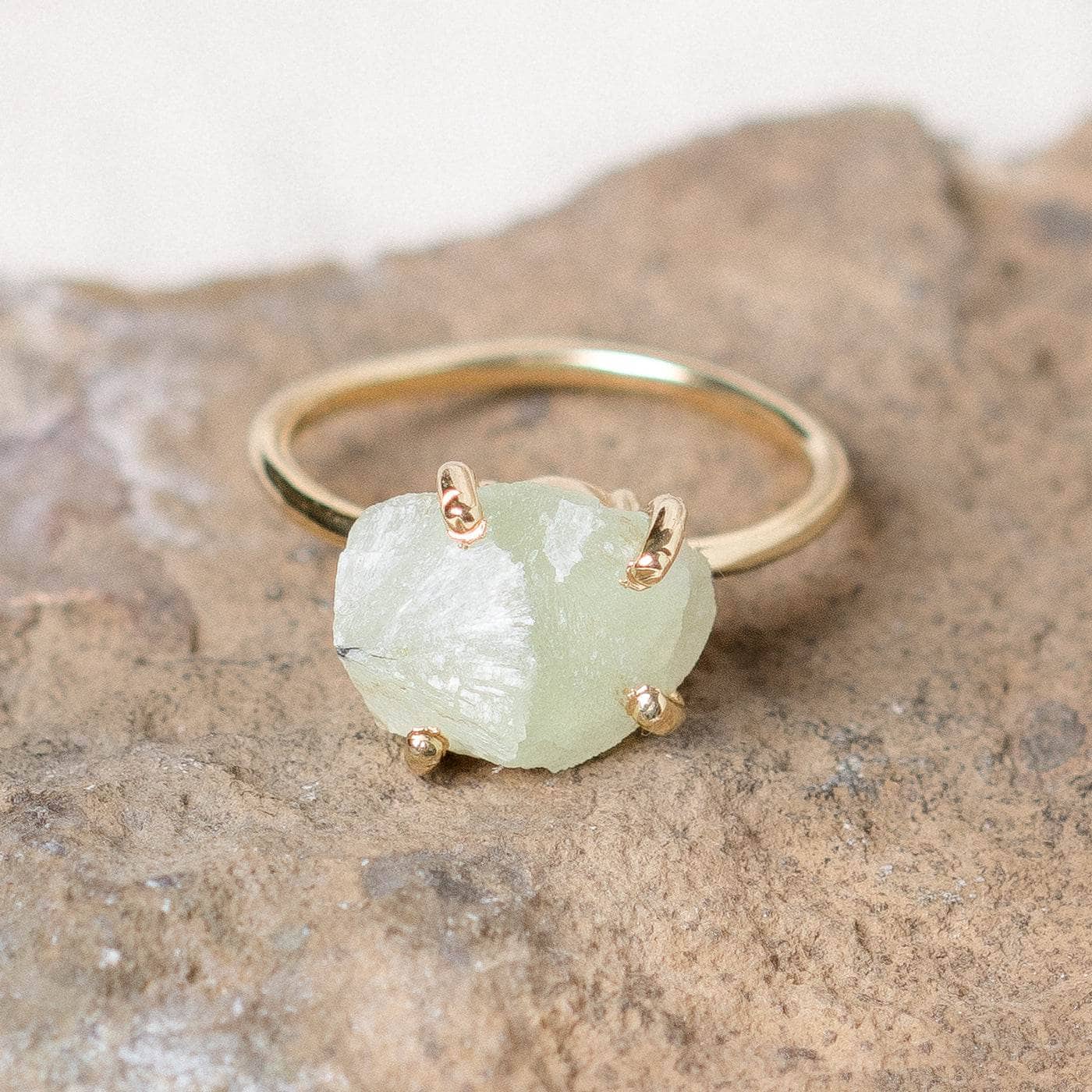 Prehnite Raw Freeform Gold or Silver Ring、mySite、hinf8tx79