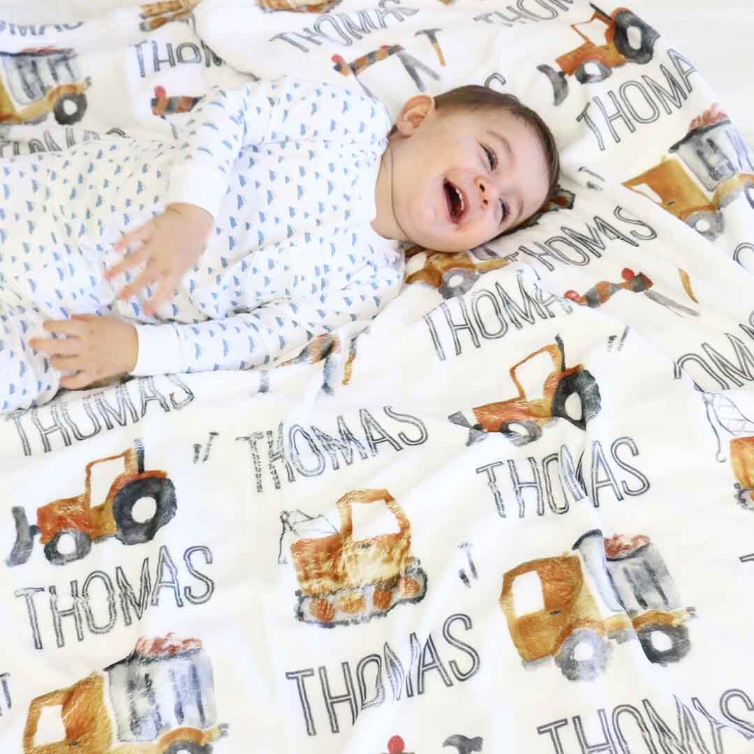  Little Digger Personalized Toddler Blanket、mySite、layawaytickets