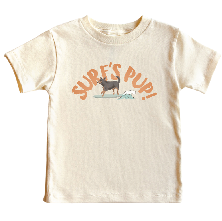  Surf's Pup! Kids Graphic Tee | Natural、mySite、layawaytickets