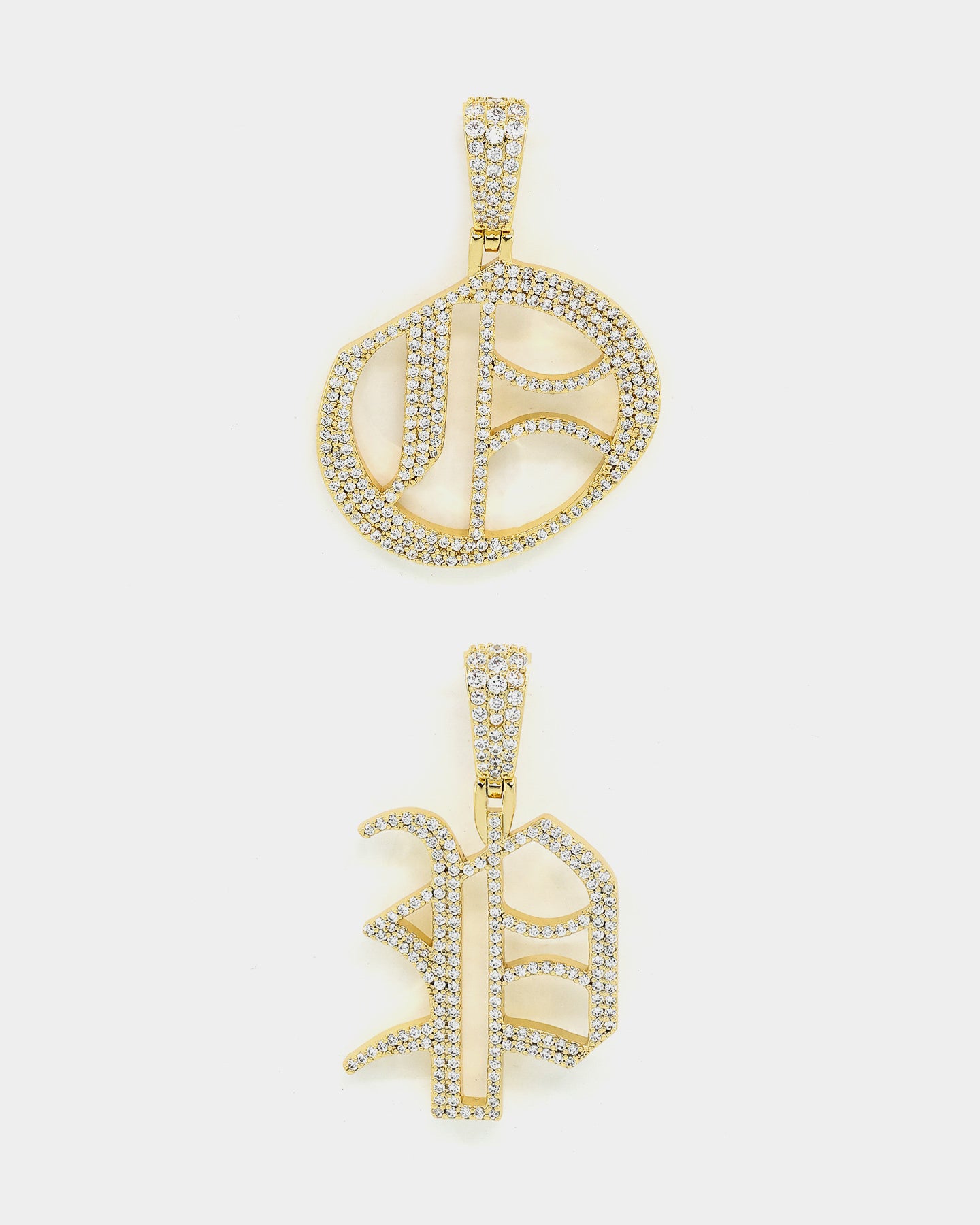 Saint Morta Gothic Iced Letter Pendant Iced Gold、mySite、zt4zffjzw