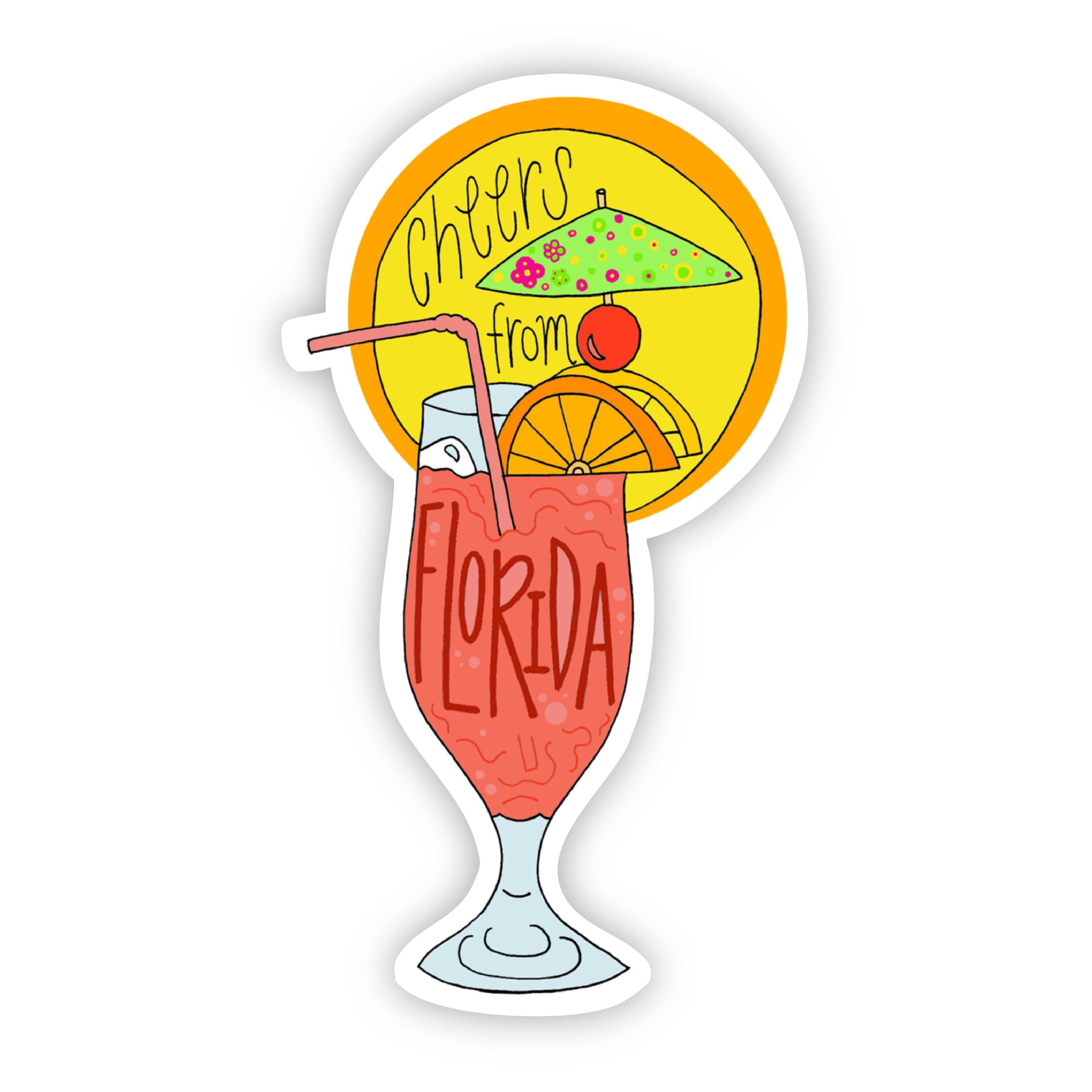  Cheers from Florida Drink Sticker、mySite、elrpsem3k