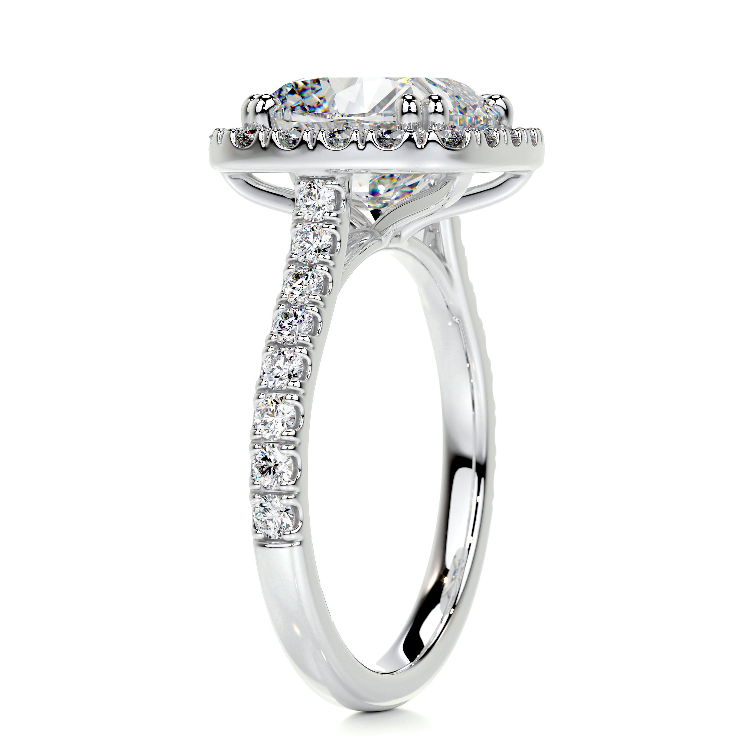 Jacqueline Moissanite & Diamond Ring -14K White Gold、mySite、hinf8tx79