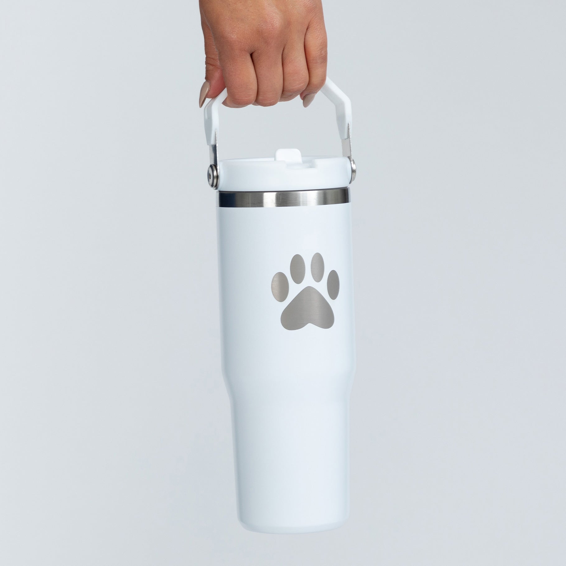 Paw Print Stainless Steel Tumbler with Flip Straw - 30 oz、mySite、camillekostekn