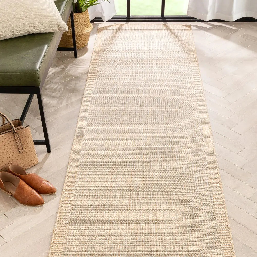 Odin Solid & Striped Border Indoor Outdoor Taupe Flatweave Rug、mySite、gigharbornorthrealestate