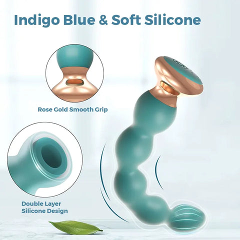 Indigo Bliss Remote-Controlled 10-Mode Vibrating Anal Beads