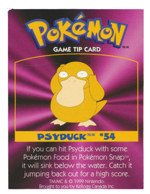 Geodude #74 & Psyduck #54 SEALED - 1999 Canadian Pokemon Tip Card (Kellog)、mySite、waistdrama