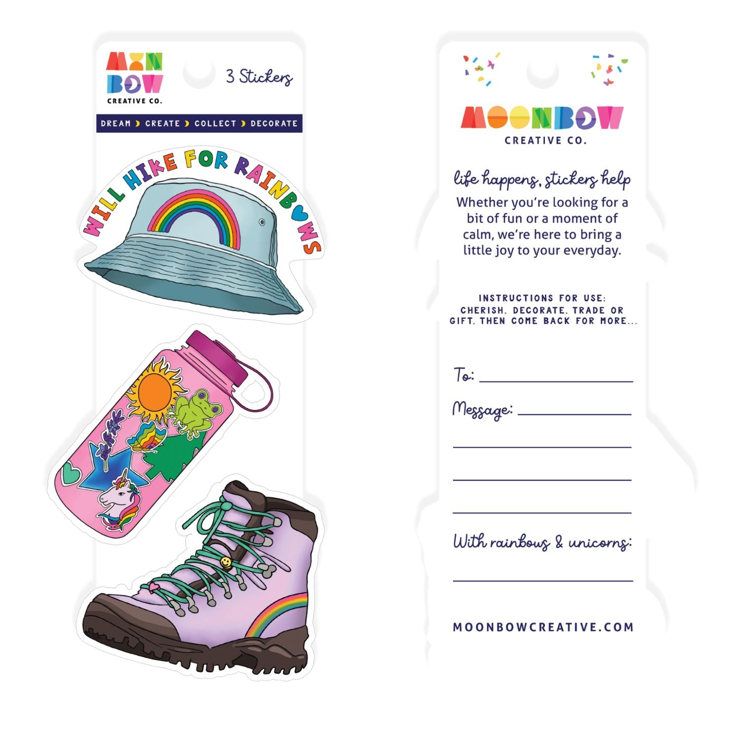  Will Hike for Rainbow Vinyl 3 Piece Stickergram、mySite、ghnorth