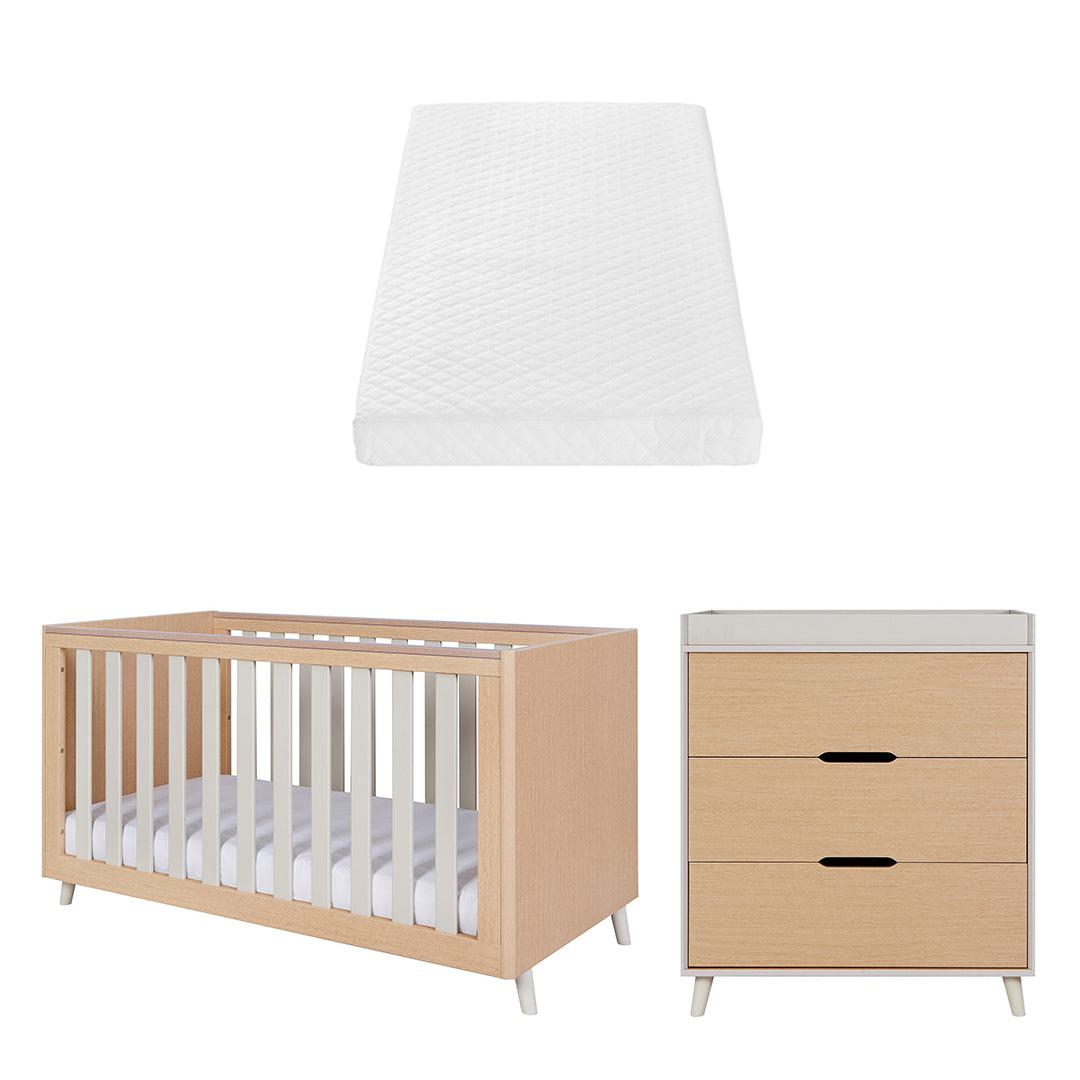  Tutti Bambini Fika 2 Piece Room Set - Light Oak/White Sand、mySite、merchandisen