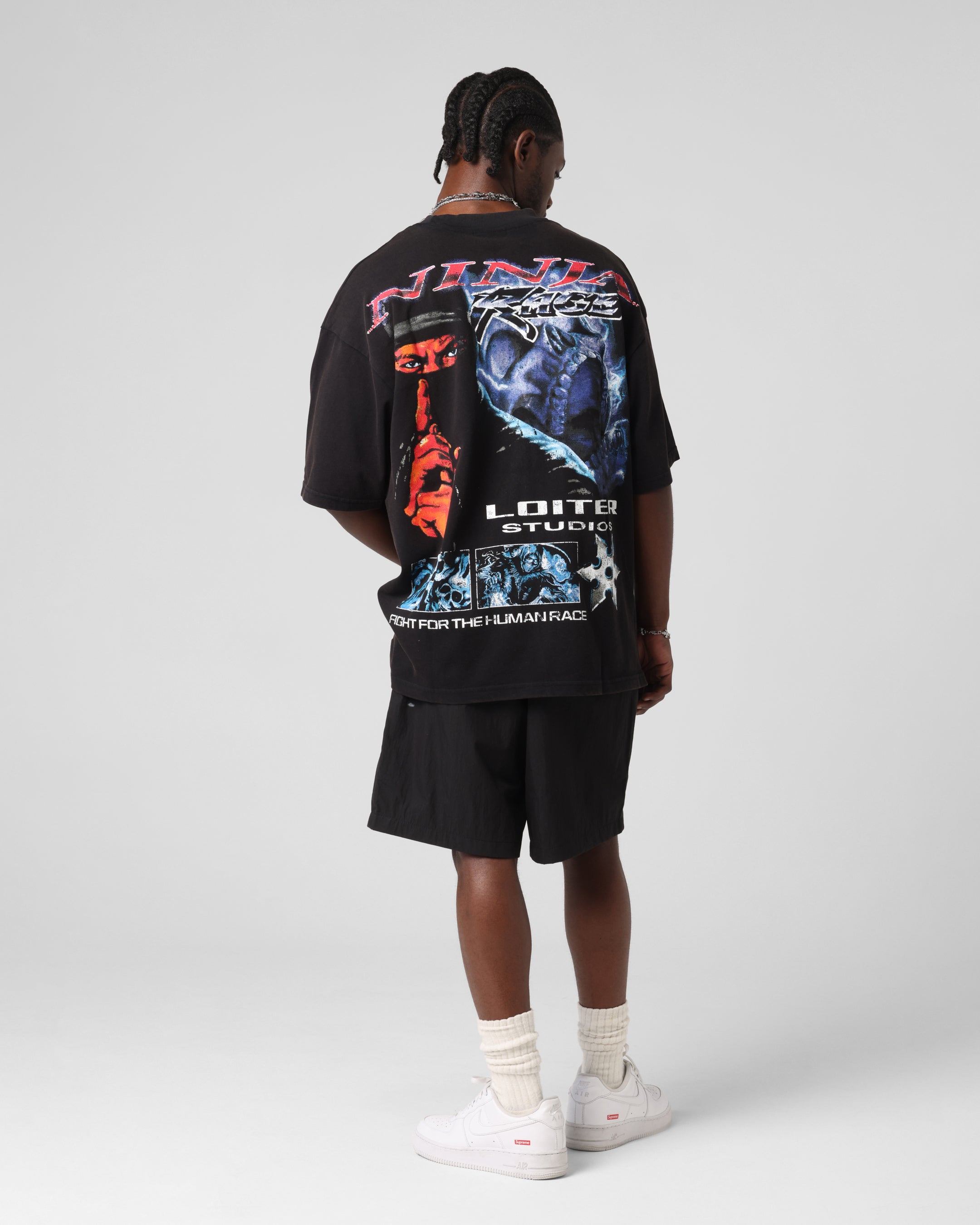 Loiter Ninja Vintage T-Shirt Vintage Black、mySite、zt4zffjzw