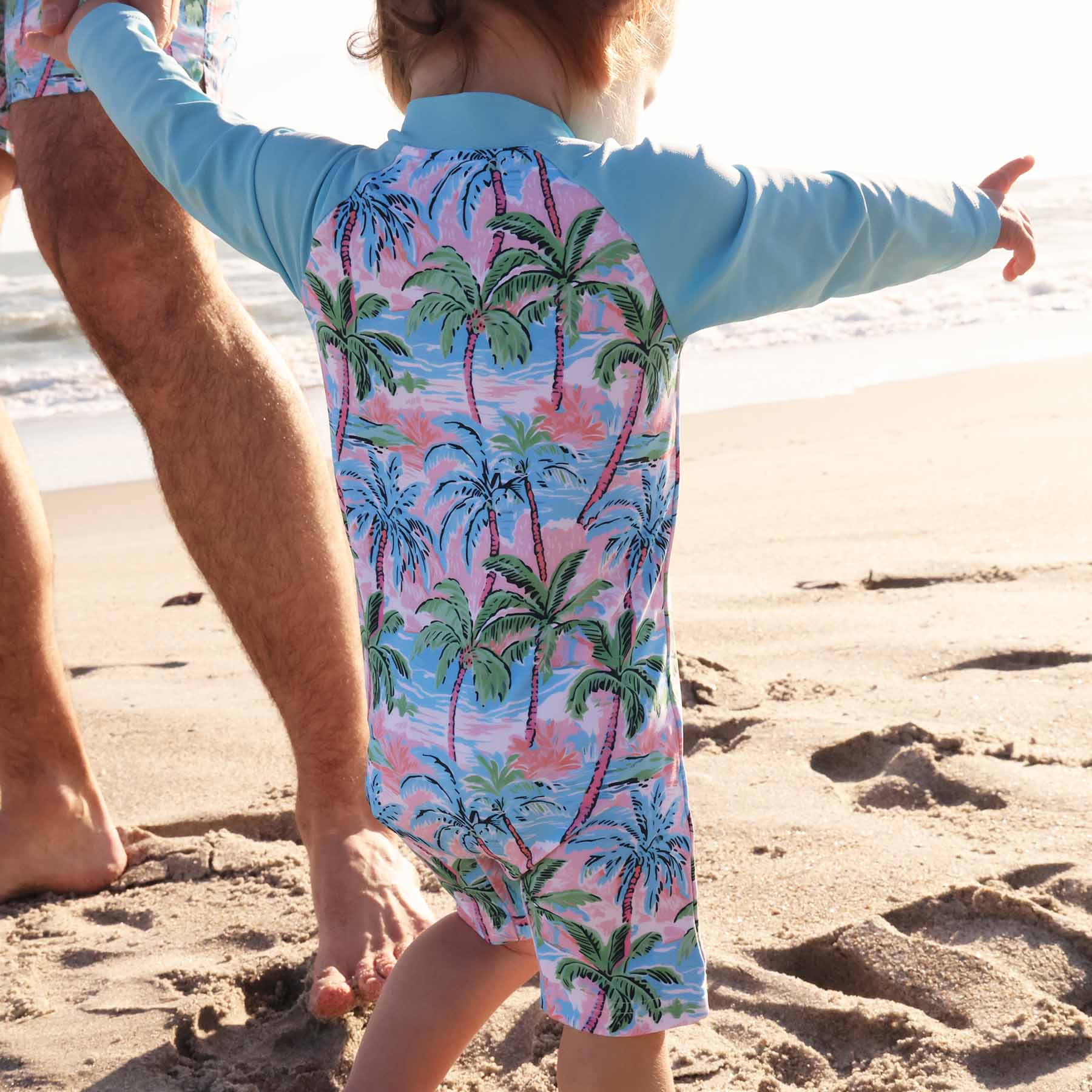  Long Sleeve Rash Guard Swim Romper Shortie | Pastel Palms、mySite、layawaytickets