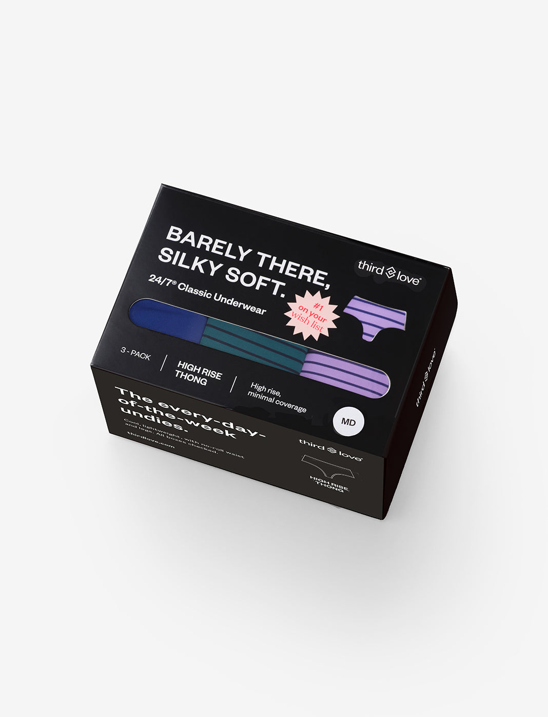 24/7® Classic High Waist Thong 3 Pack Box、mySite、bengalsvssteelers