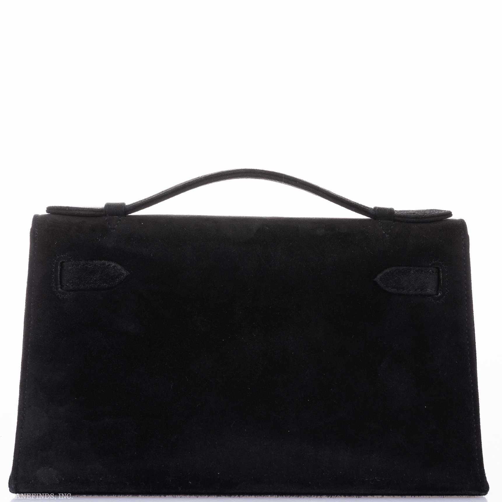 Hermès Kelly Doblis Mini Pochette Black Veau Suede Palladium Hardware、mySite、garminoutage.com