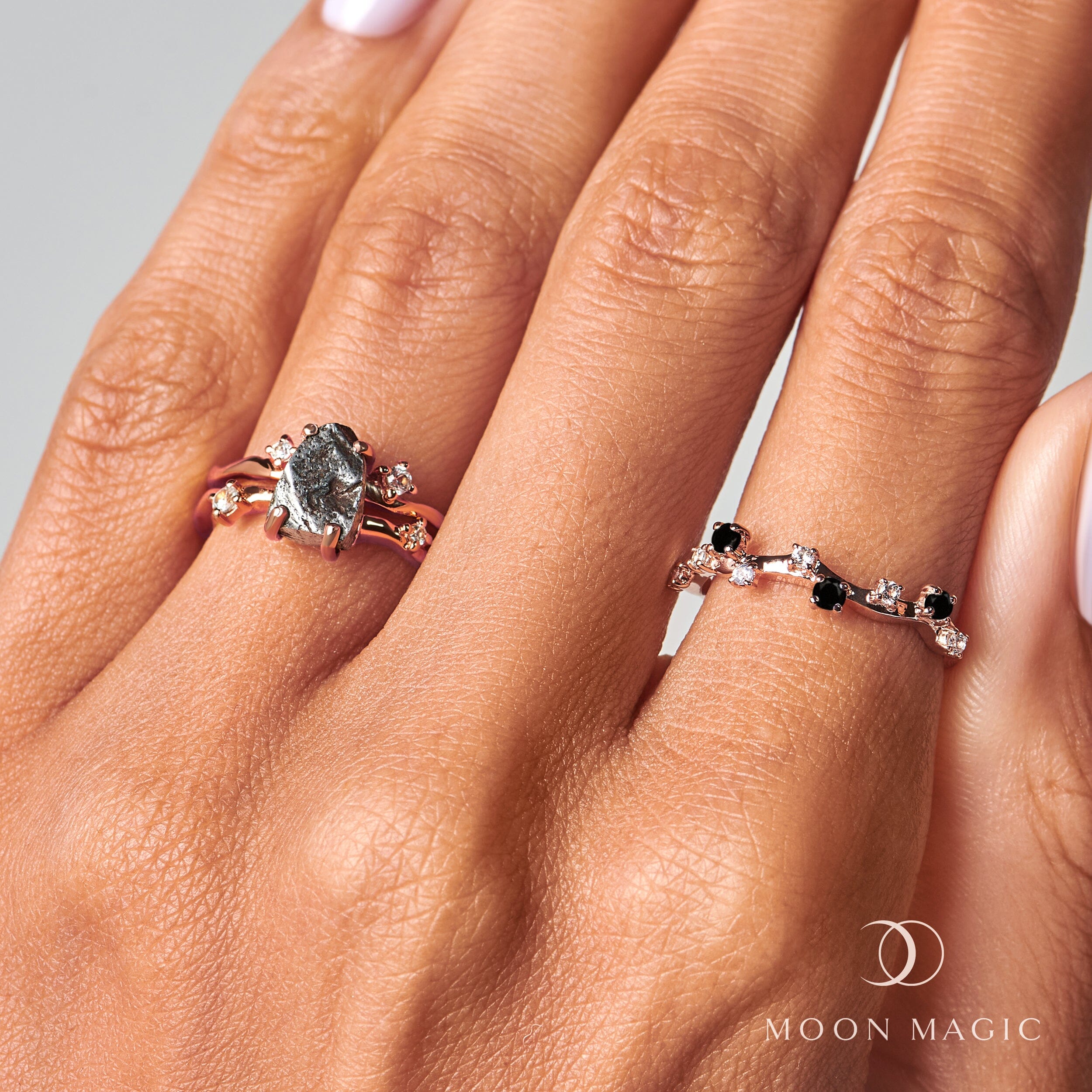 Meteorite Flow Ring & Black Onyx Stardust Band、mySite、hinf8tx79