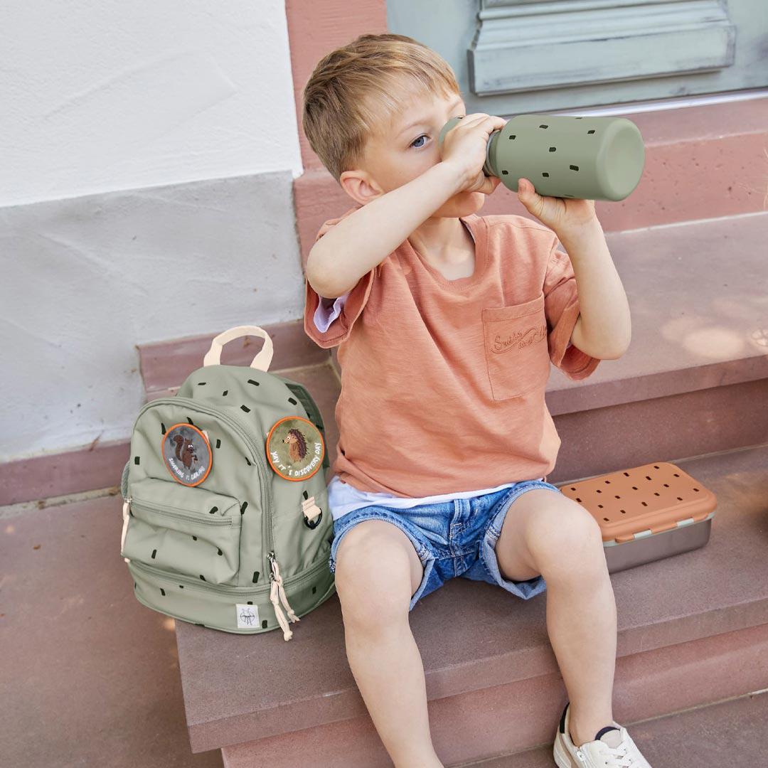  Lassig Stainless Steel Bottle - Happy Prints - Light Olive、mySite、merchandisen