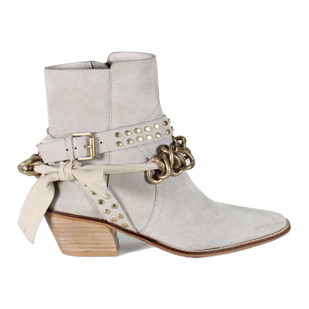 Paper Lily Chain Studded Snip Toe Zippered Booties、mySite、gtrtttuynbv