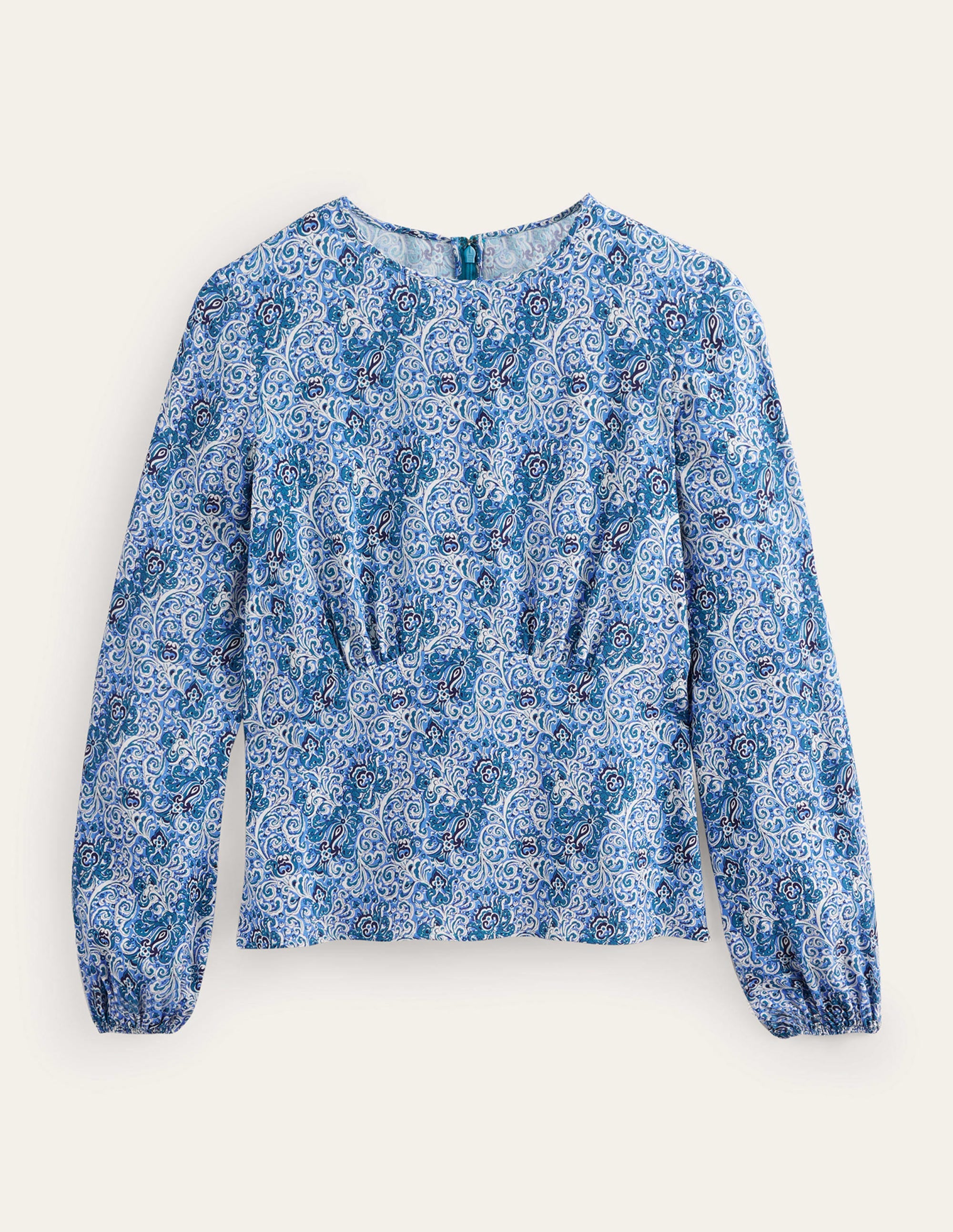  Empire-Waist Long-Sleeve Top-Teal, Botanic Terrace、mySite、ashleygrahame