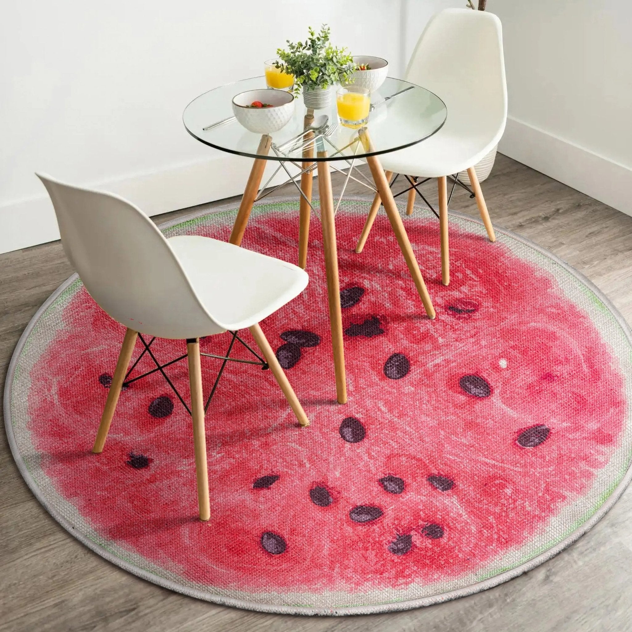 Watermelon Novelty Red Brown Flat-Weave Rug、mySite、gigharbornorthrealestate