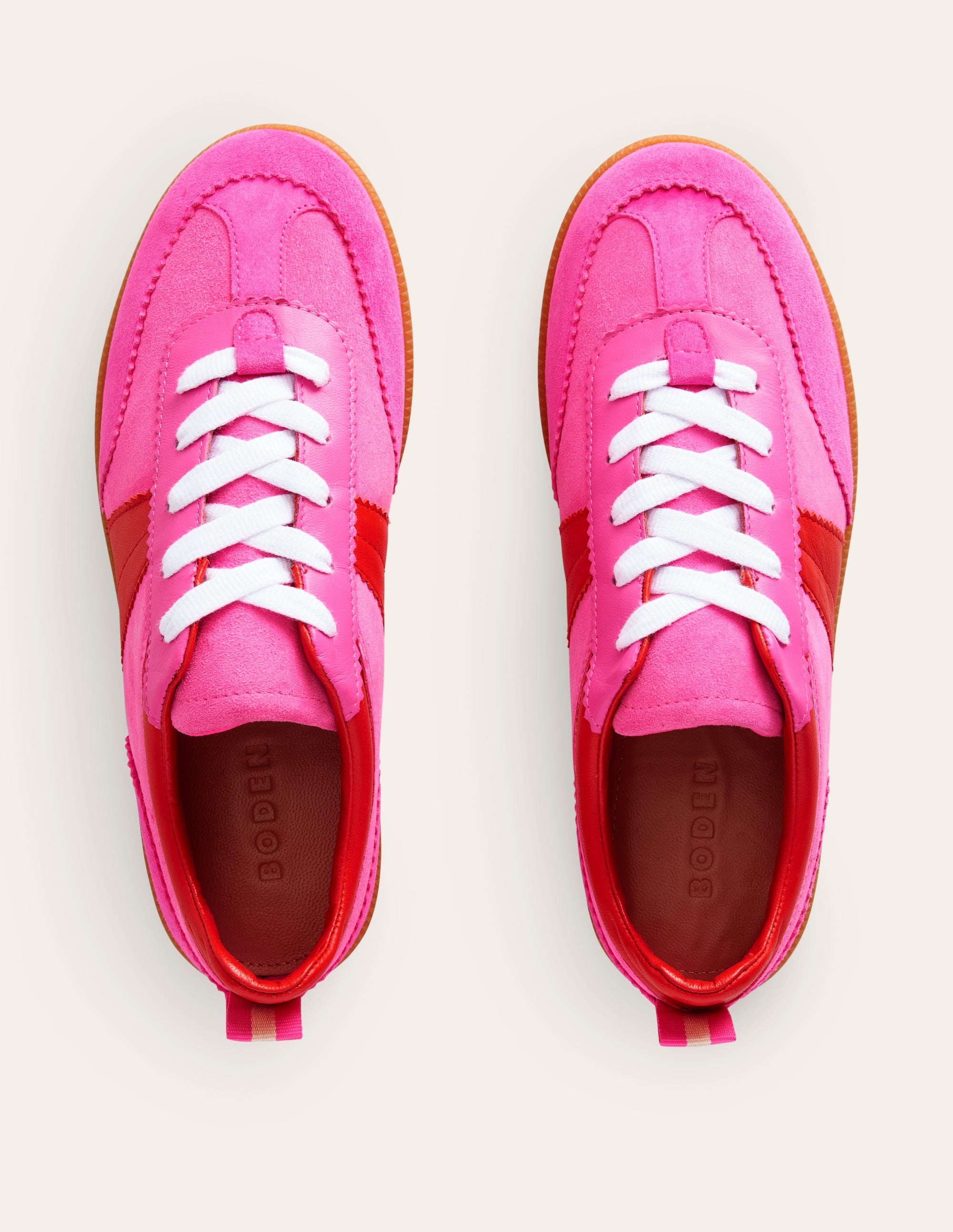  Erin Retro Tennis Trainers-Pink Colourblock、mySite、ashleygrahame