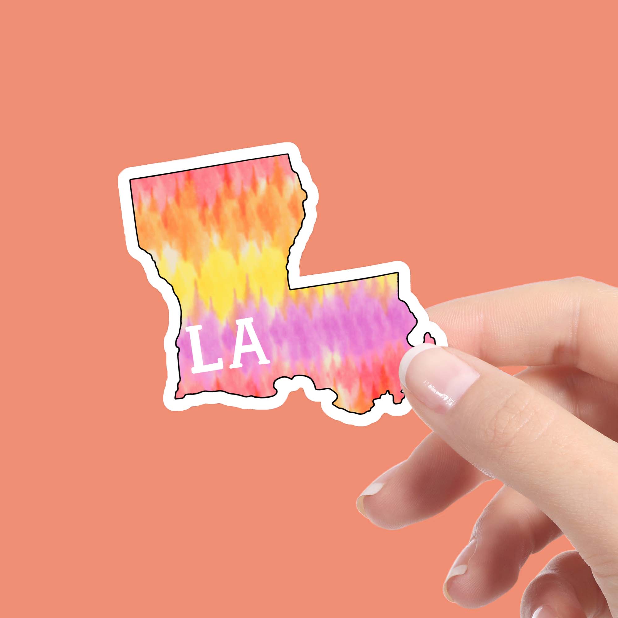  Louisiana Tie Dye Stripes Sticker、mySite、elrpsem3k