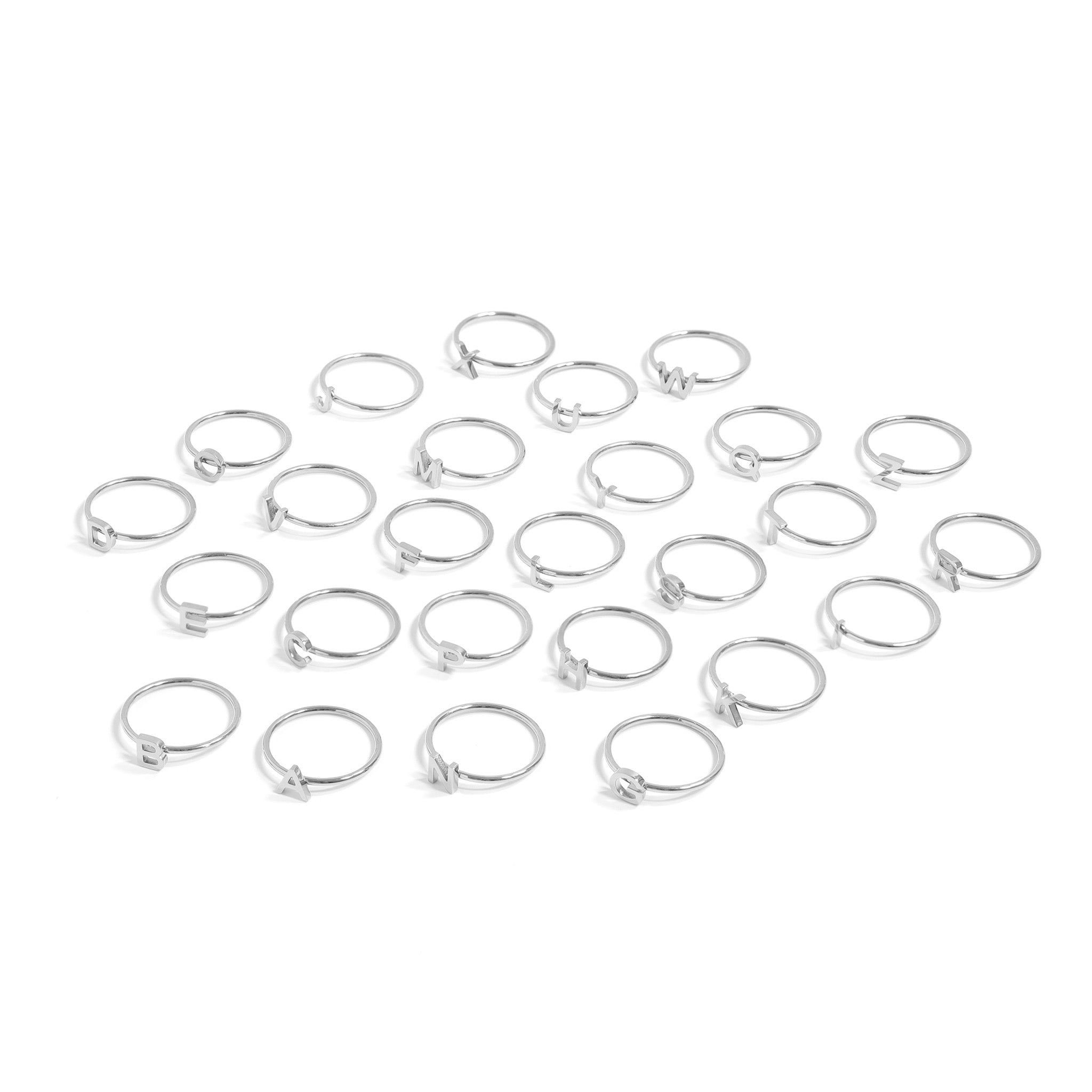 Stainless Steel Initial Stacking Rings A-M / ZRJ9020、mySite、dreamappss