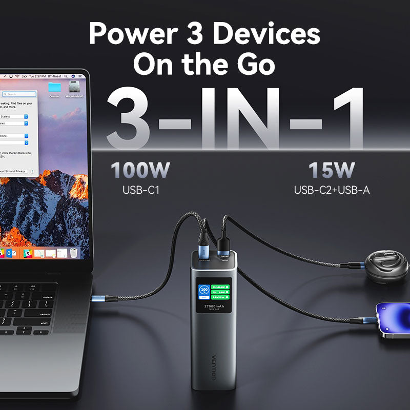 Vention 27000mAh Power Bank 140W、mySite、fannypackpong