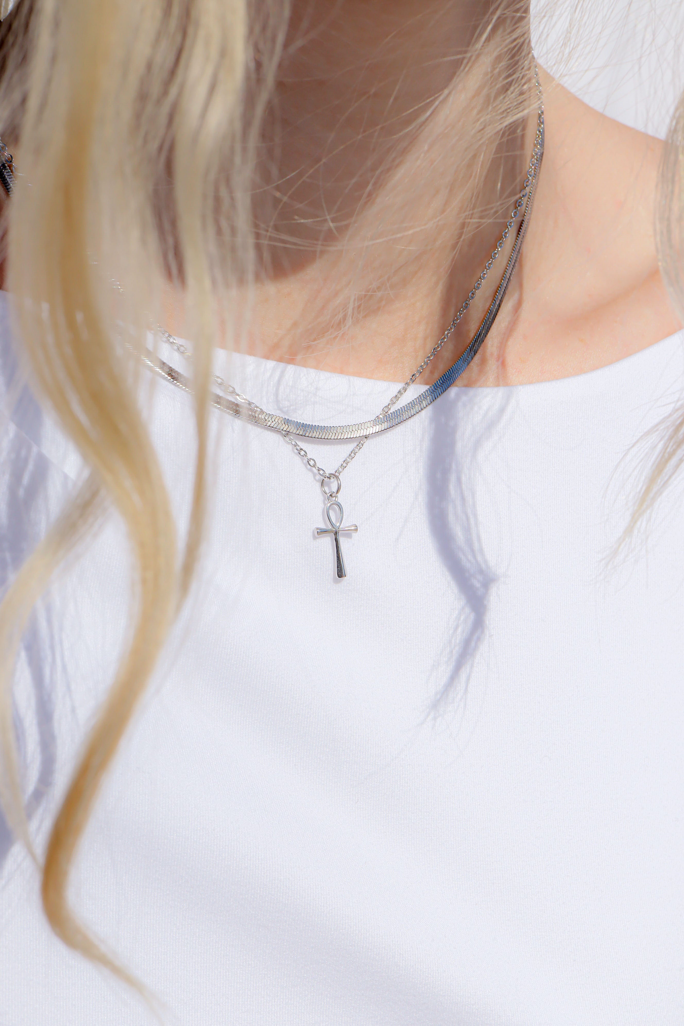 18K Gold PVD Stainless Steel Small Ankh Charm / PDL0257、mySite、dreamappss