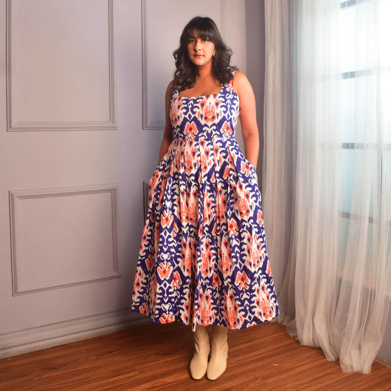 Cotton Dress For Women | Block Print | Blue、mySite、camillekostekn