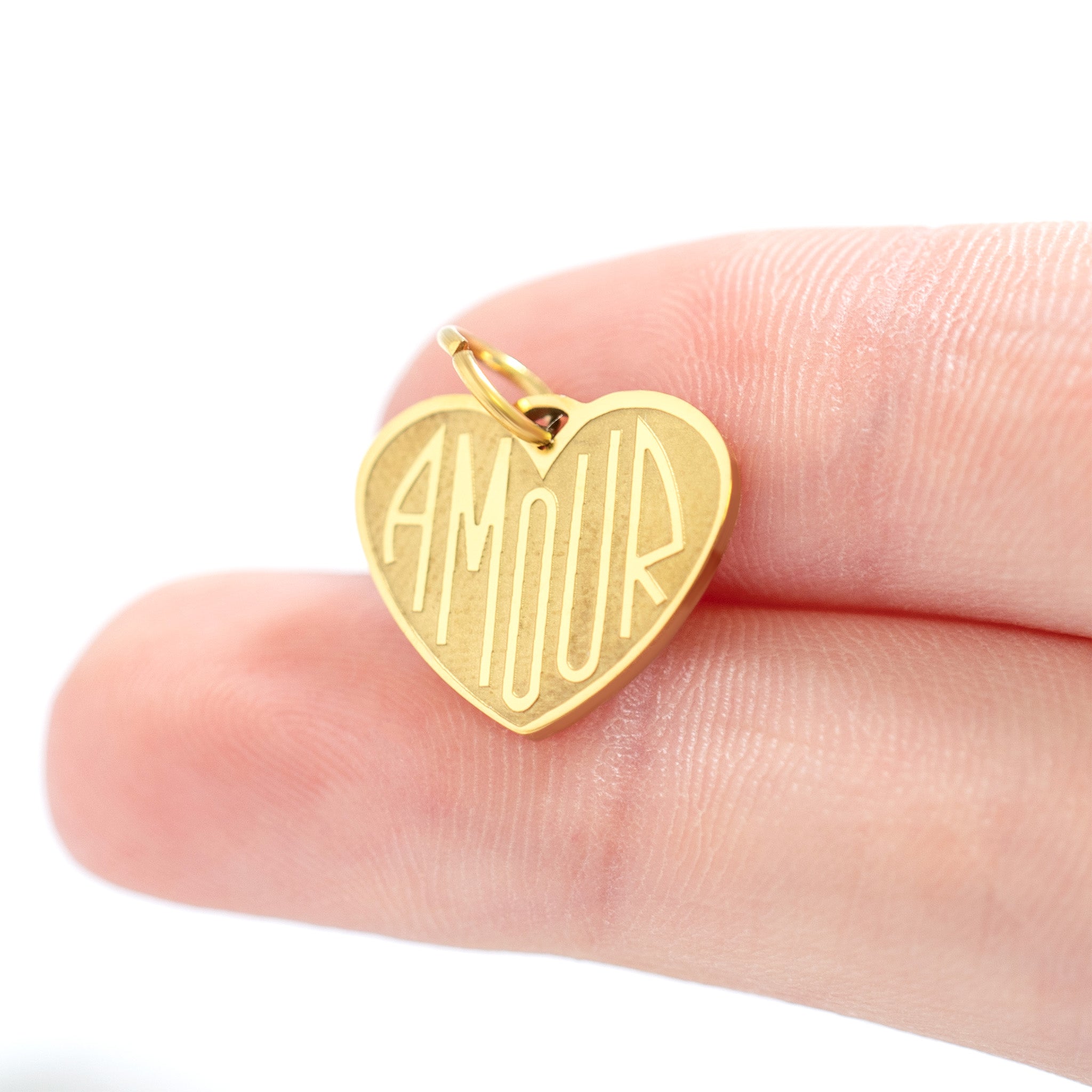 18K Gold PVD Stainless Steel Heart Amour Charm / PDL0256、mySite、dreamappss