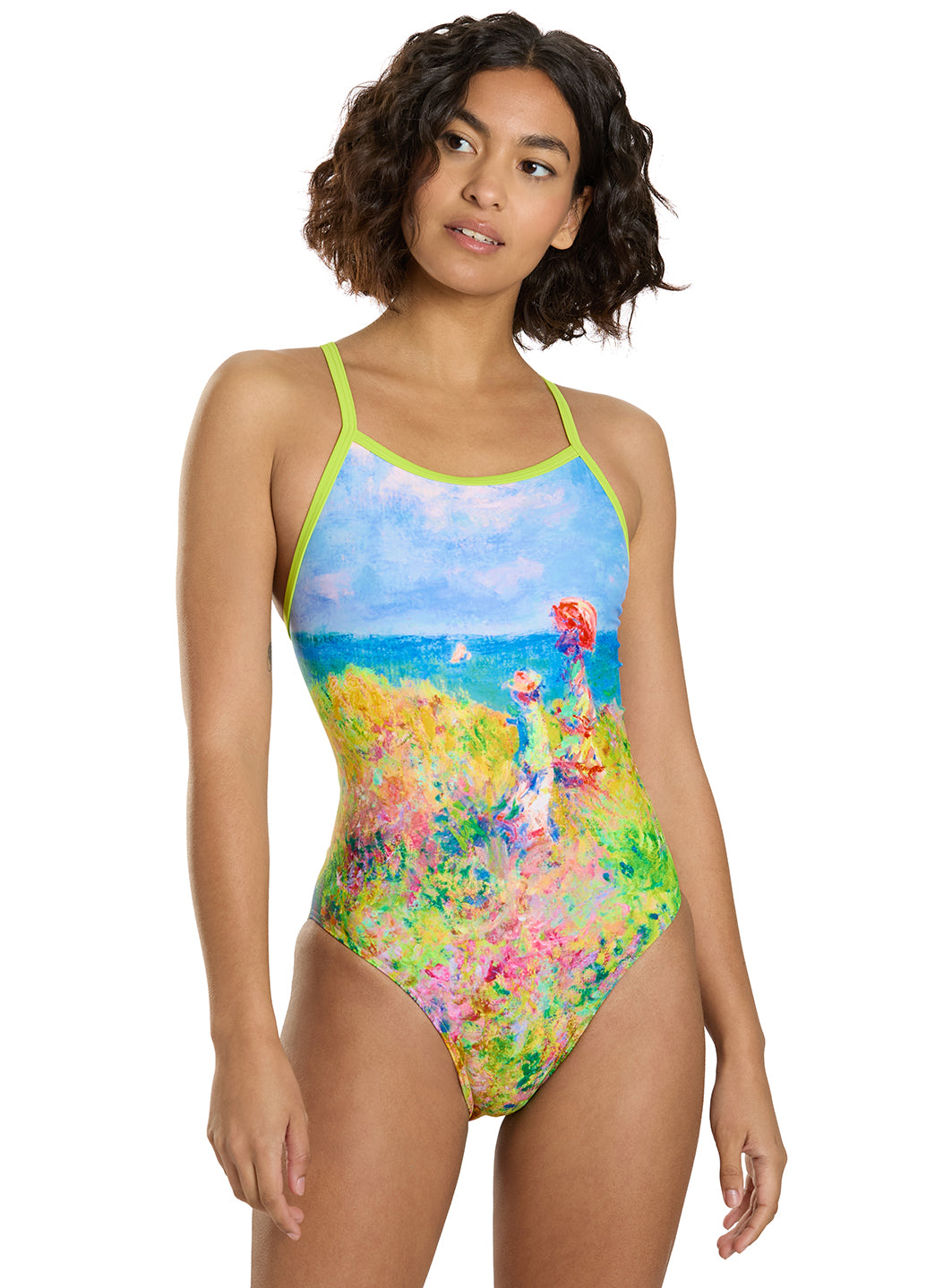 Sporti Seaside Impression Thin Strap One Piece Swimsuit (22-44)、mySite、noshort