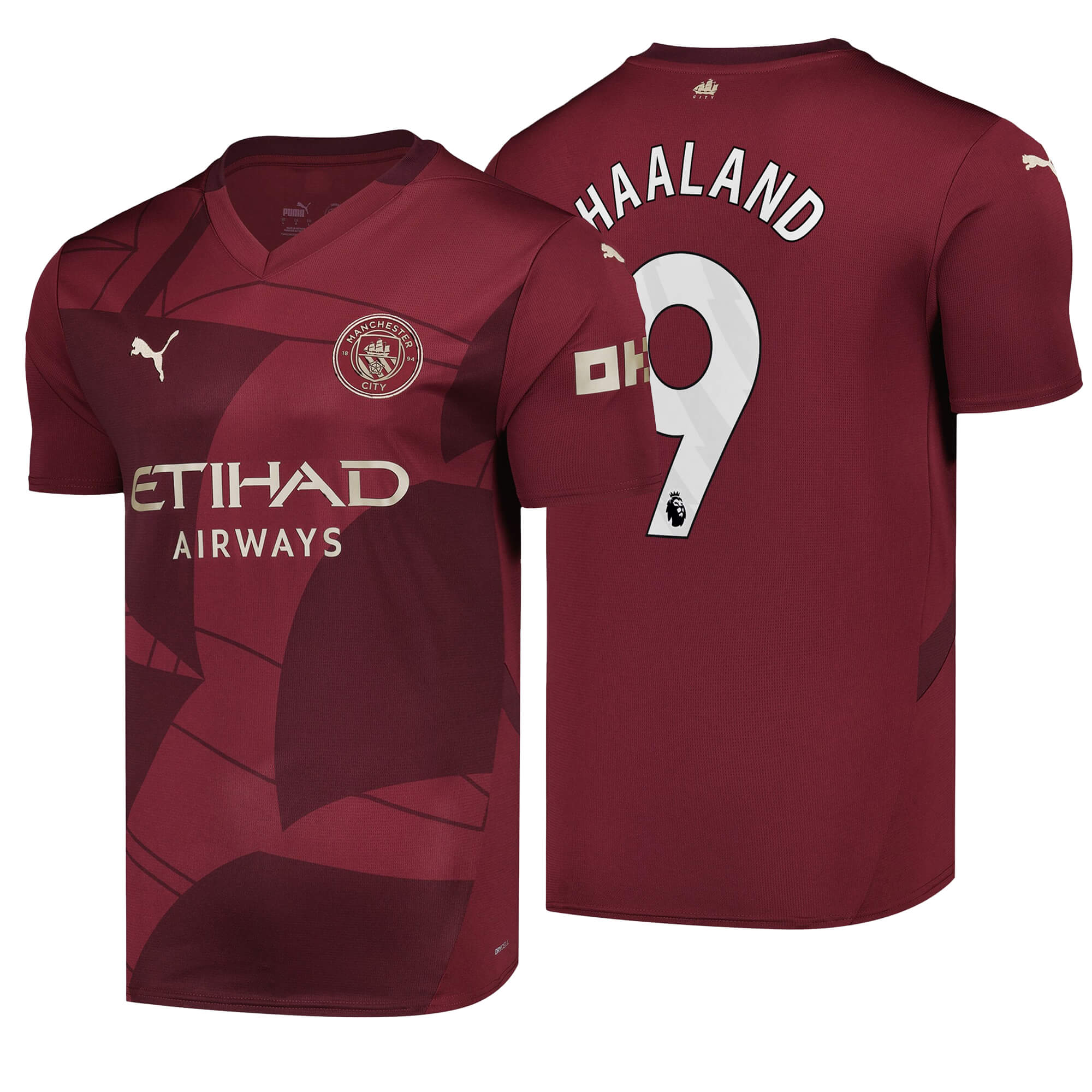 PUMA Men's Manchester City 2024/25 Third Jersey w/ Haaland #9 Printing、mySite、bottomscart