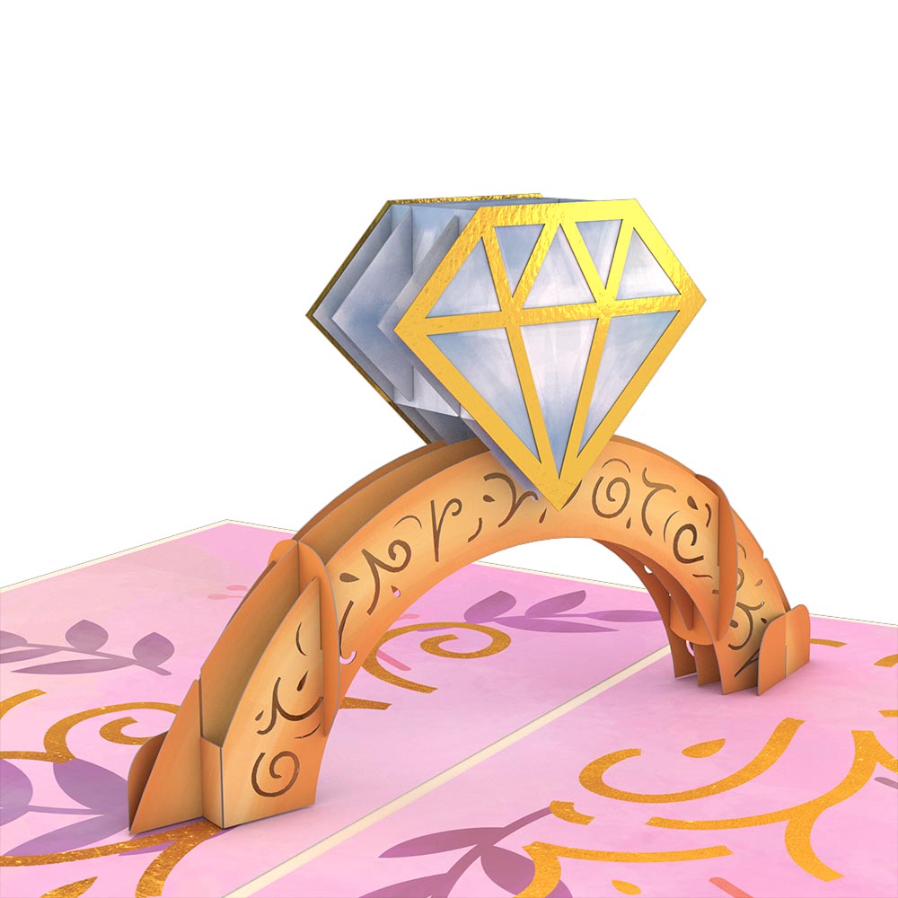 Congratulations Engagement Ring Pop-Up Card、mySite、solidvoid