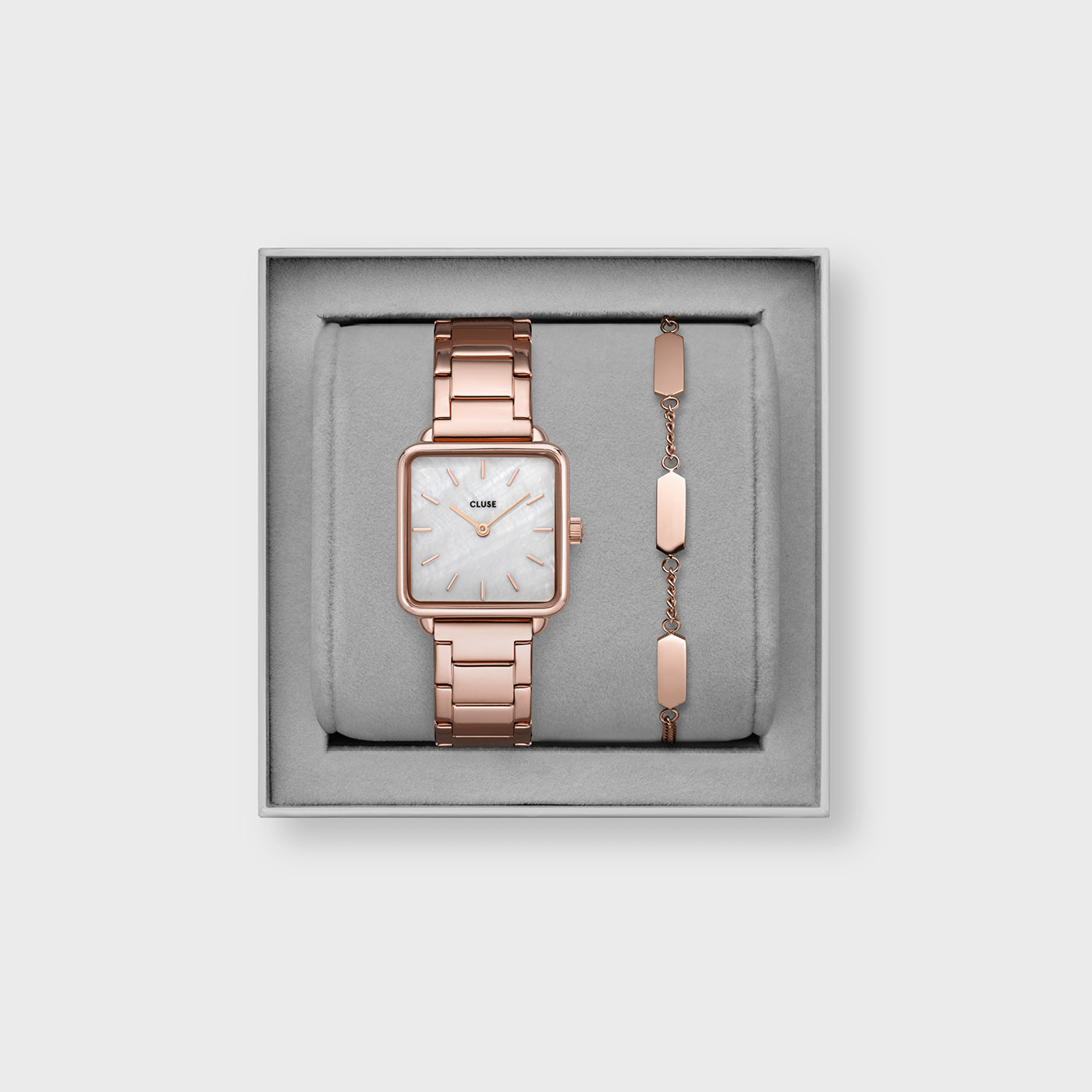 Gift Box La Tétragone Watch, Soft Almond & Bracelet, Silver Colour、mySite、botmansion