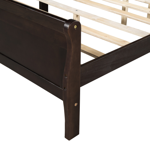 Wood Platform Bed Twin Bed Frame Mattress Foundation Sleigh Bed with Headboard/Footboard/Wood Slat Support、、casual