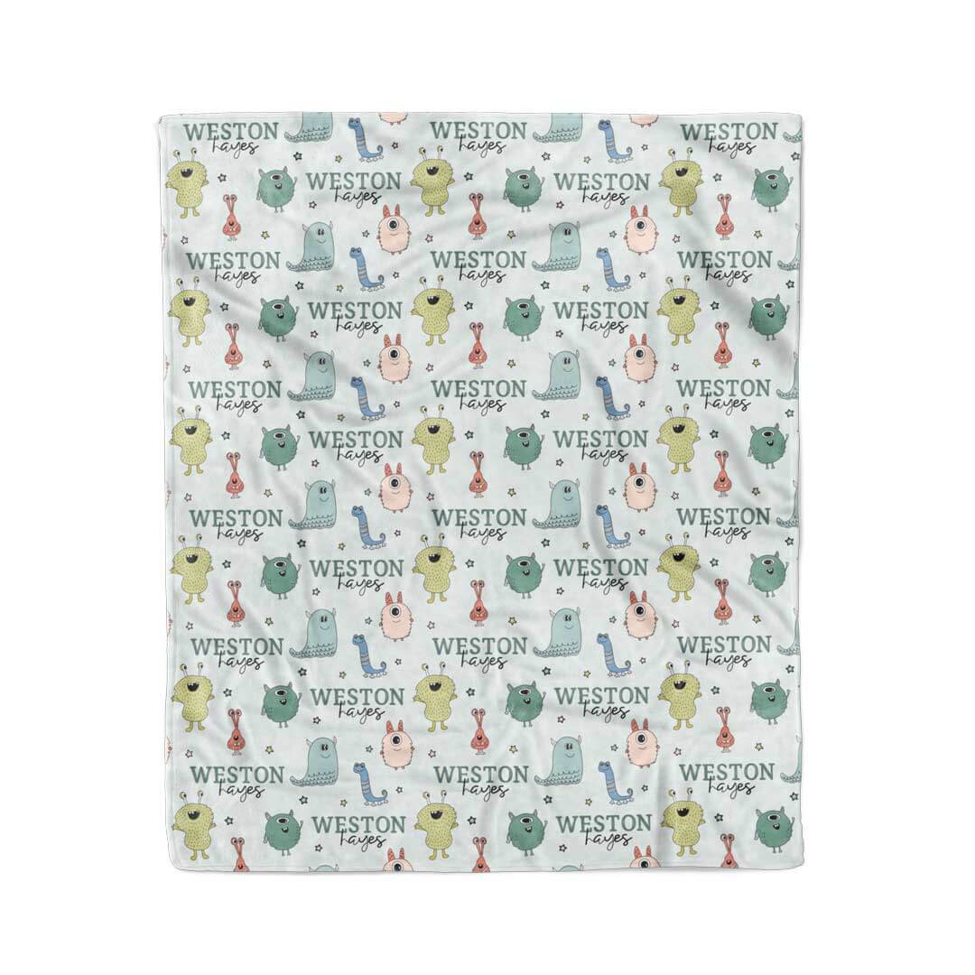  Monster Mash Personalized Kids Blanket、mySite、layawaytickets