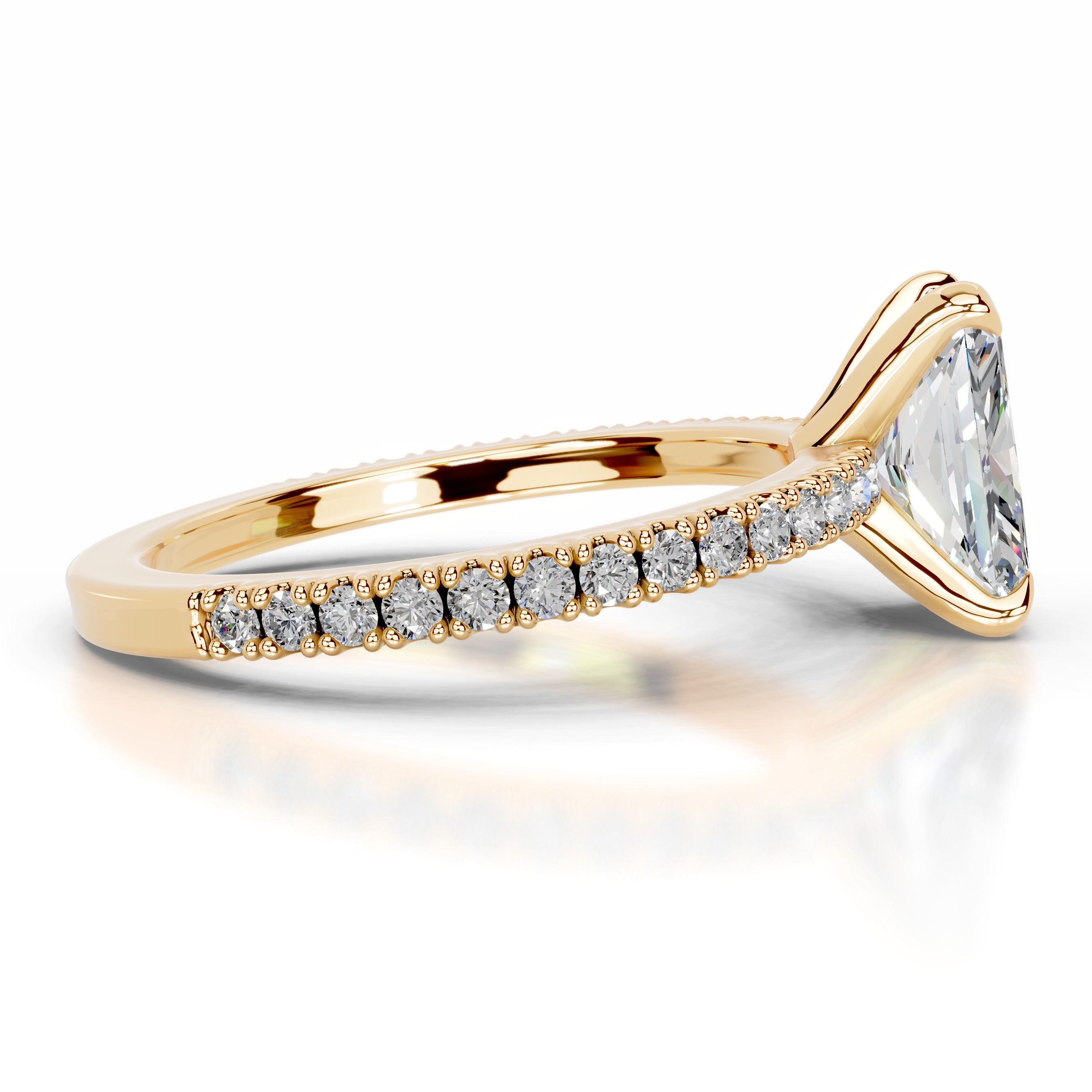 Luisana Moissanite & Diamond Ring - 18K Yellow Gold、mySite、hinf8tx79