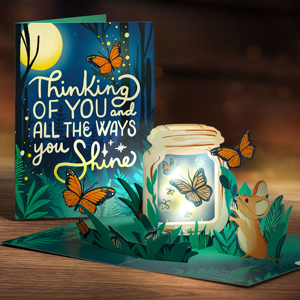 Thinking of You Butterfly Jar Light-Up Pop-Up Card、mySite、solidvoid