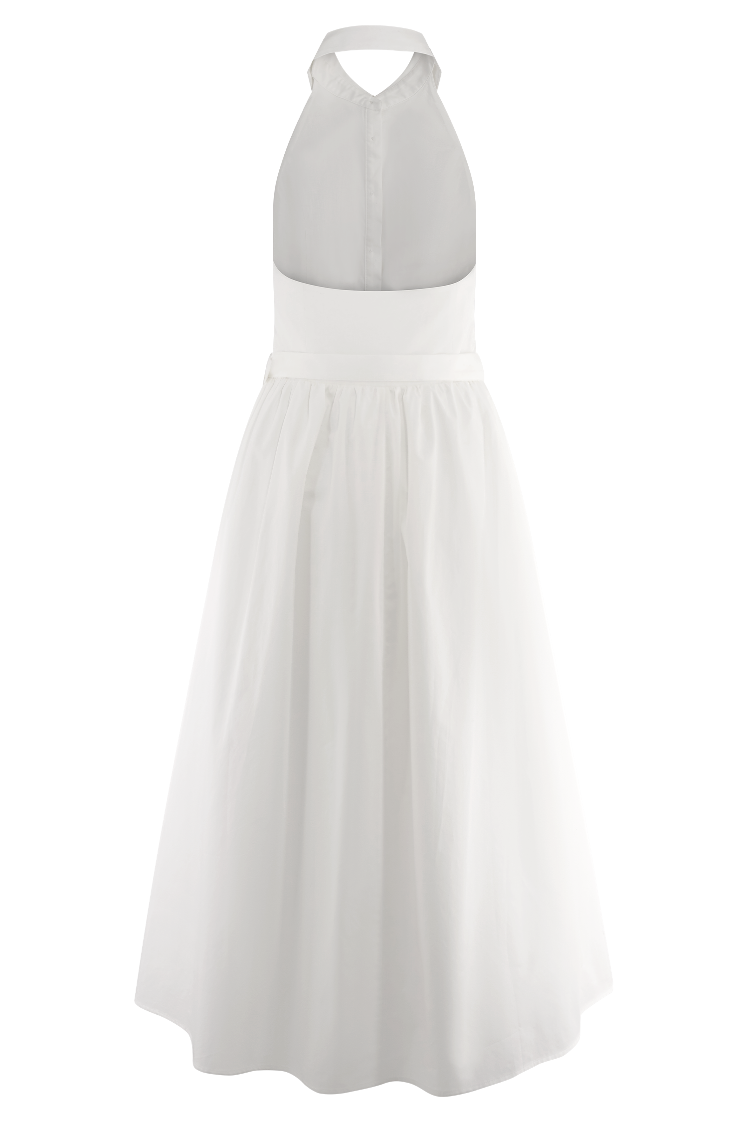 Cindy Collared Midi Dress - White、mySite、solidvoid