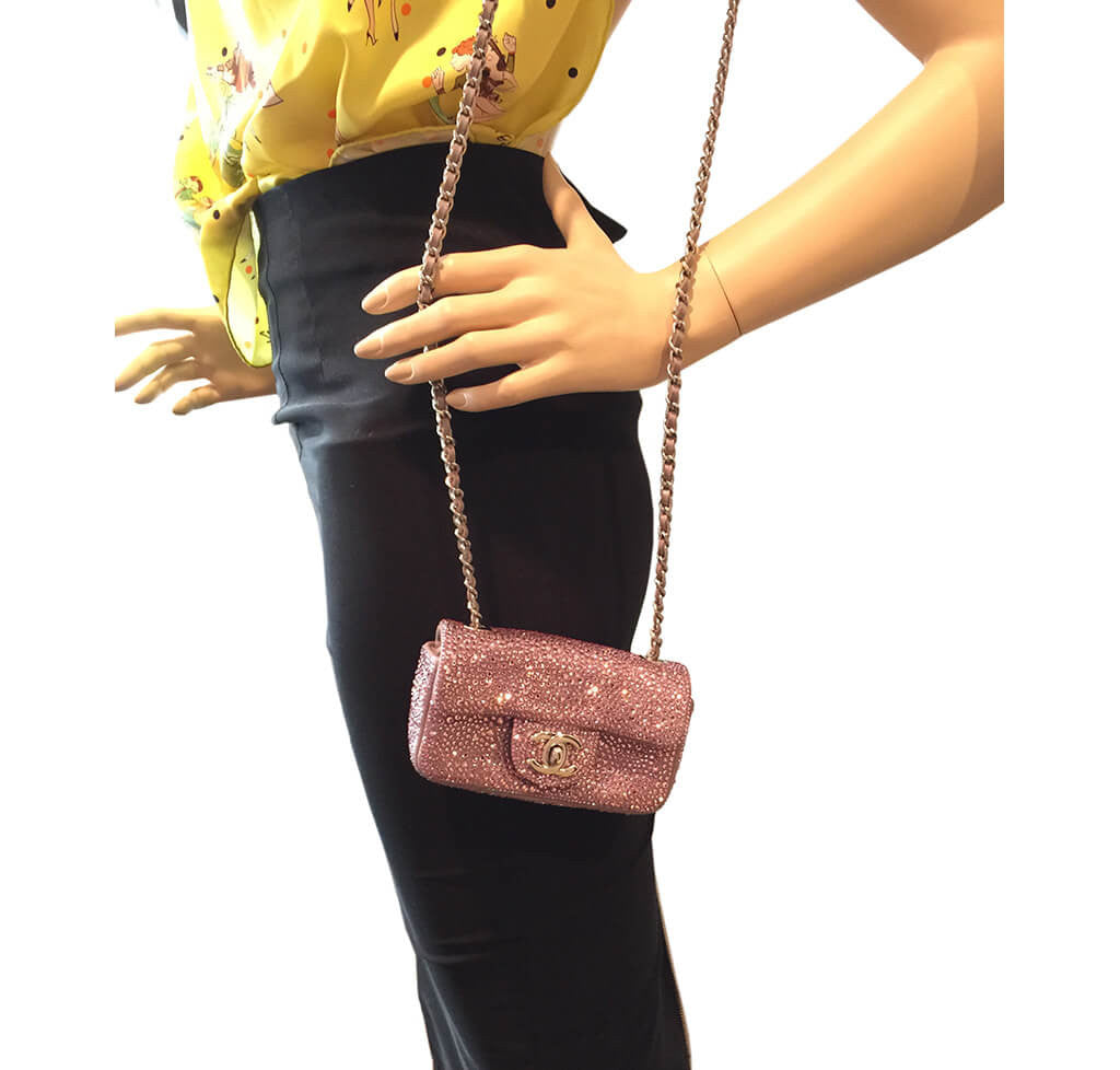 Chanel Mini Bag Pink Swarovski Crystals、mySite、garminoutage.com