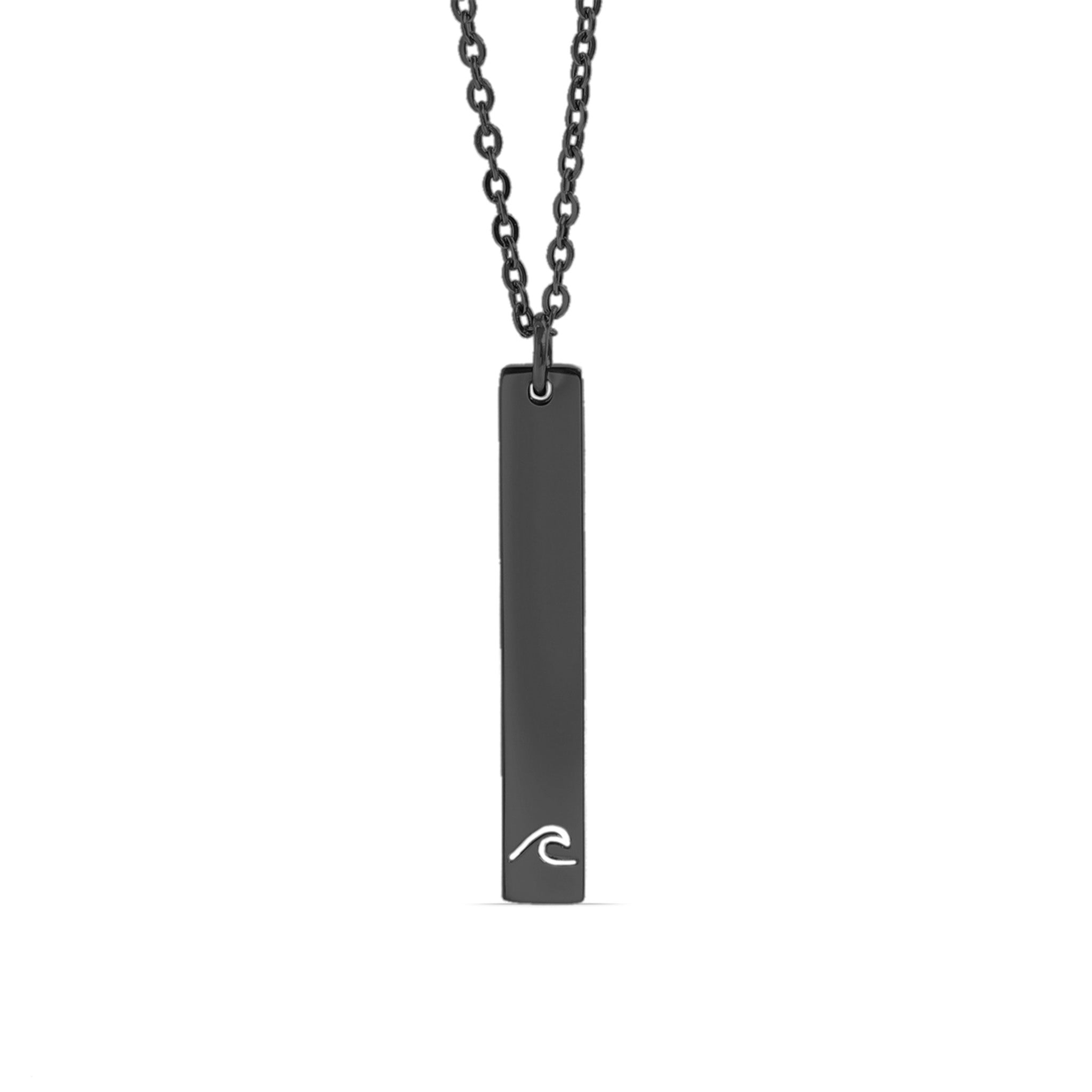 18K PVD Coated Wave Cutout Vertical Stainless Steel Bar Necklace / SBB0298、mySite、dreamappss