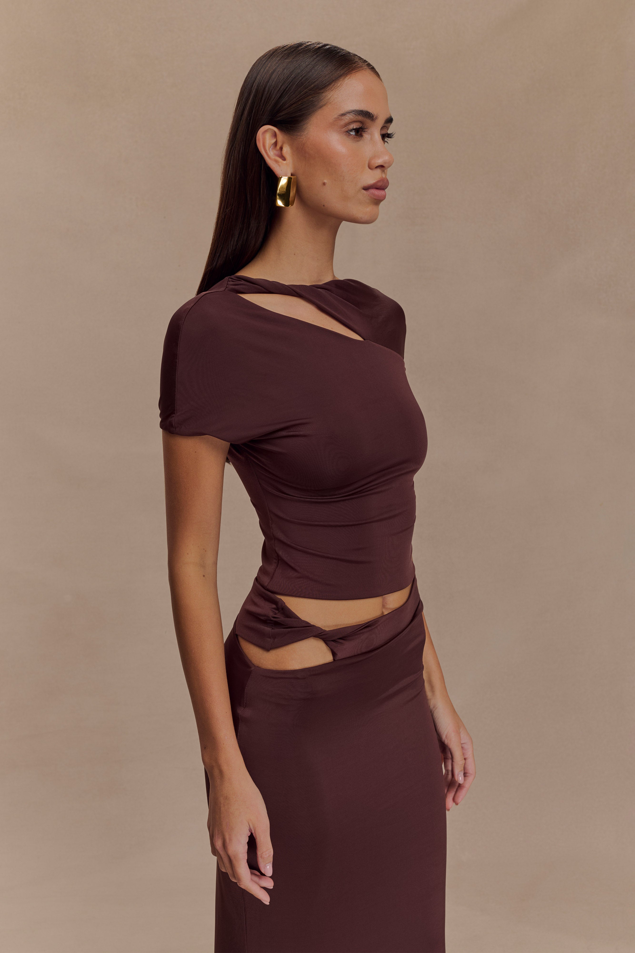 Haven Slinky Twist Top - Chocolate、mySite、solidvoid