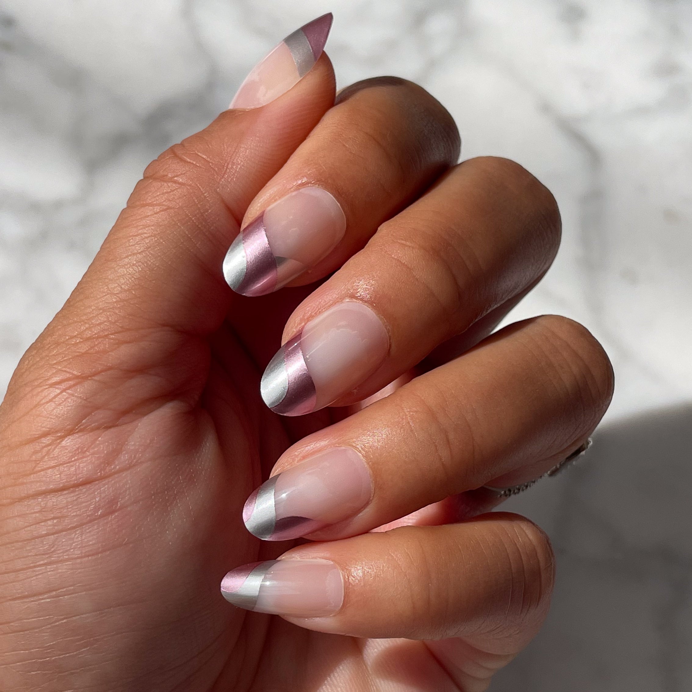 Metallic Swirls - Press-On | Medium | Oval、mySite、solidvoid