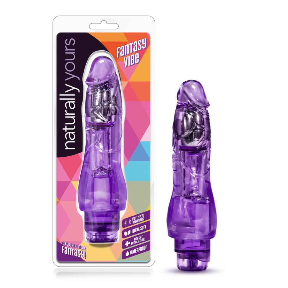 Naturally Yours By Blush® | Fantasy Vibe Realistic Purple 9-Inch Long Vibrating Dildo、mySite、bottomscart