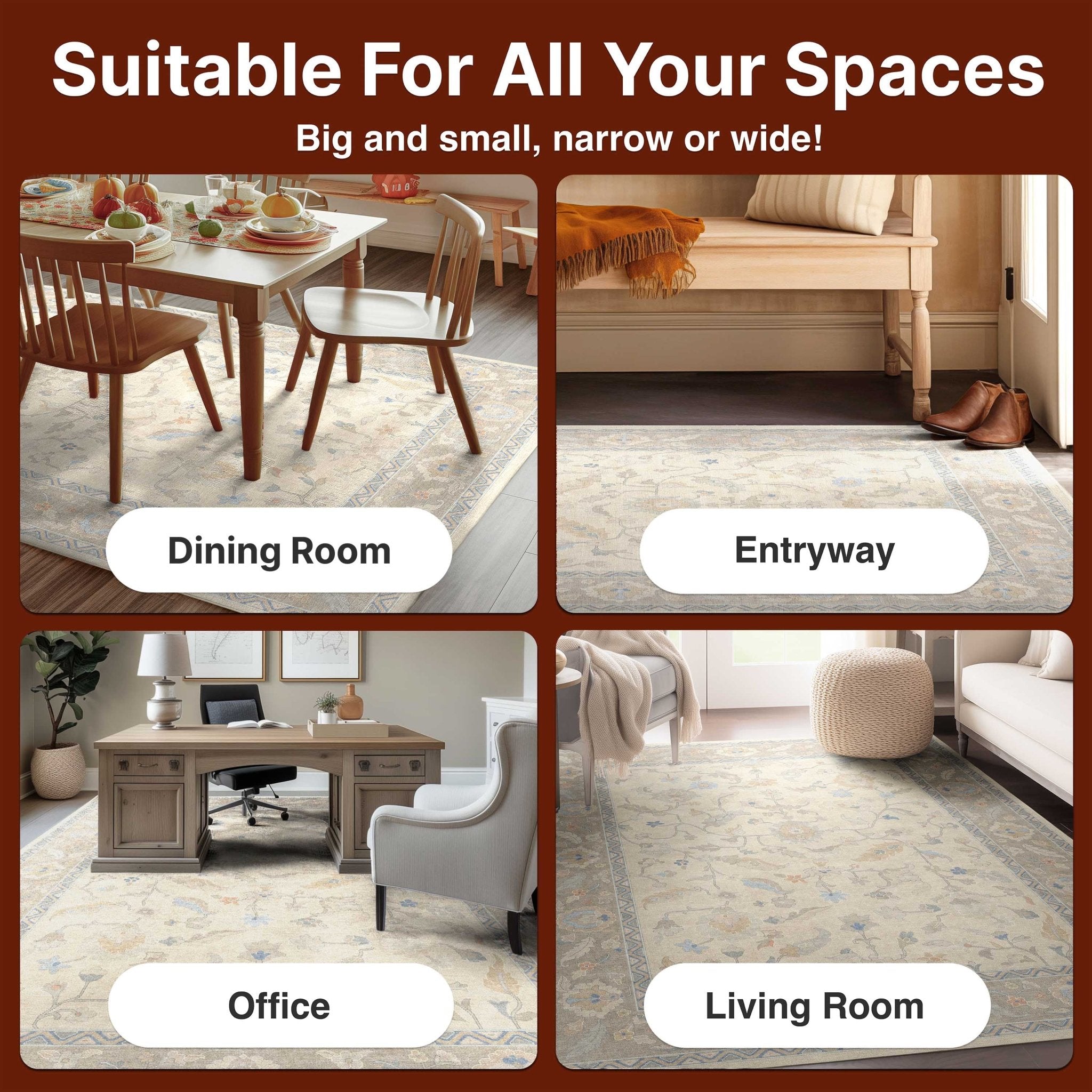 Mardin Modern Vintage Boho Rug for Living Room Bedroom Dining Room ,Easy Clean、mySite、gigharbornorthrealestate