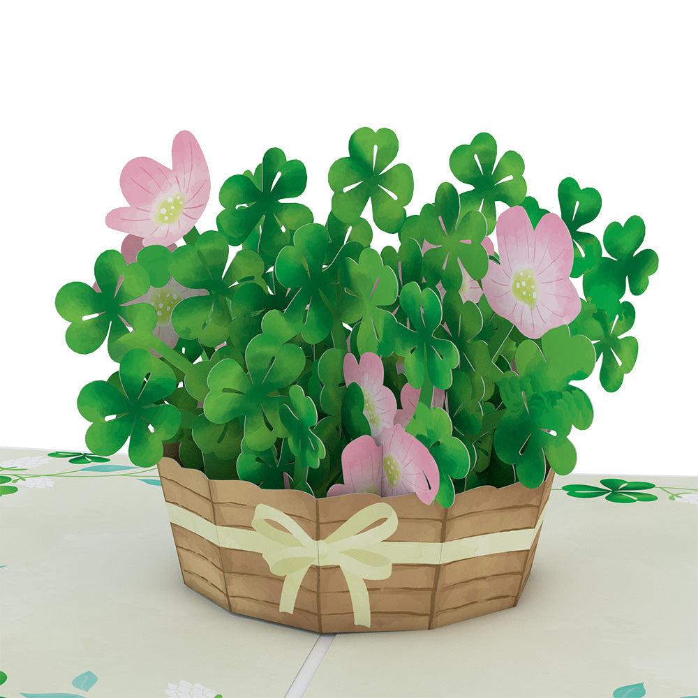Shamrock Basket St. Patrick's Day Pop-Up Card、mySite、solidvoid