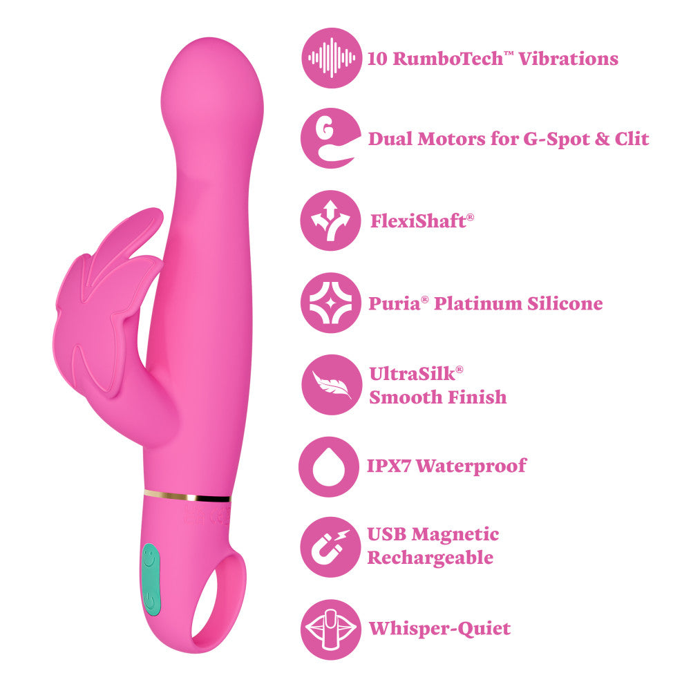 Aria by Blush® | Naughty AF 8 Inch Clitoral G-Spot Dual Stimulation Rechargeable Silicone Vibrator – In Pink、mySite、bottomscart