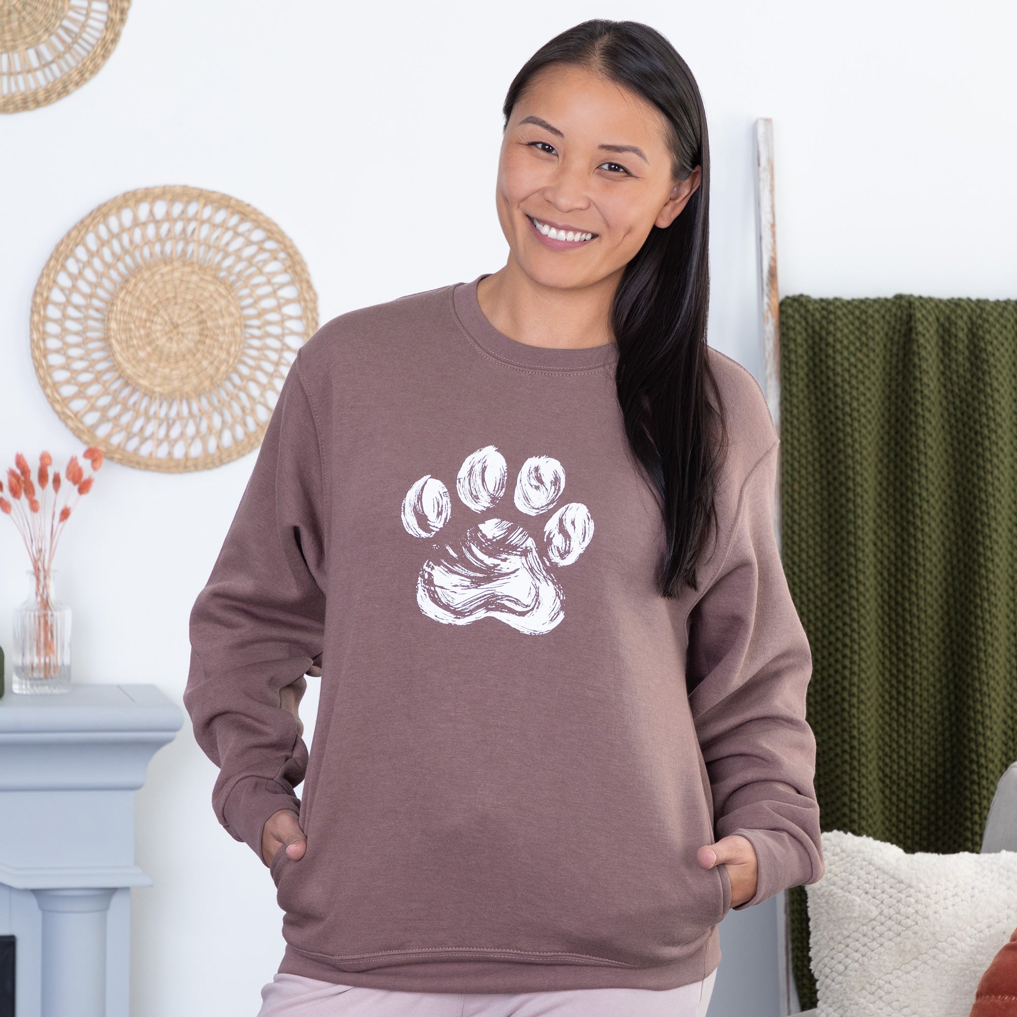 Brushed Paw Crew Sweatshirt with Side Pockets、mySite、camillekostekn