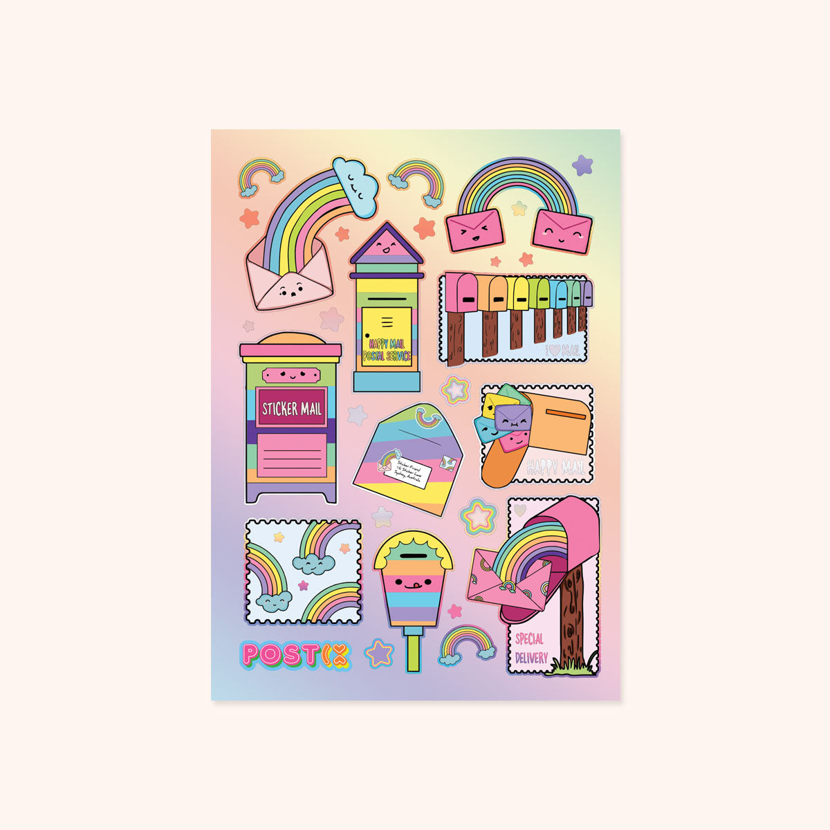  Rainyboos A6 Hologram Foil Sticker Sheet、mySite、ghnorth