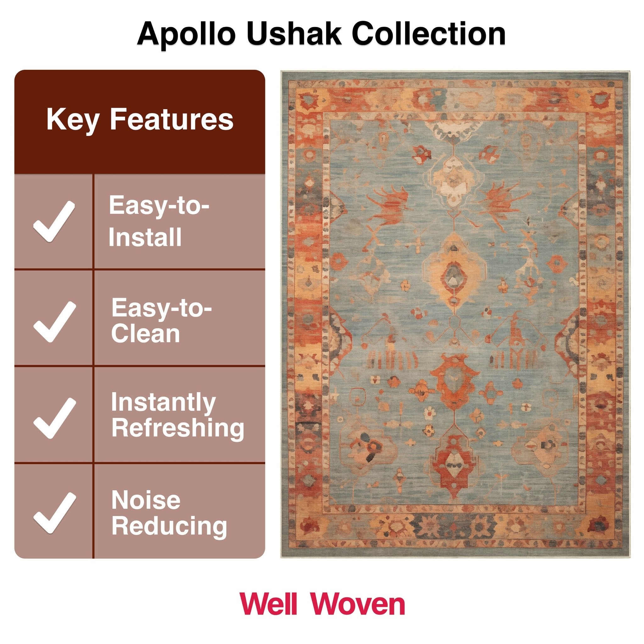 Pastel Tone On Tone - Updated Traditional Rug for Living Room Bedroom Dining Room ,Easy Clean、mySite、gigharbornorthrealestate